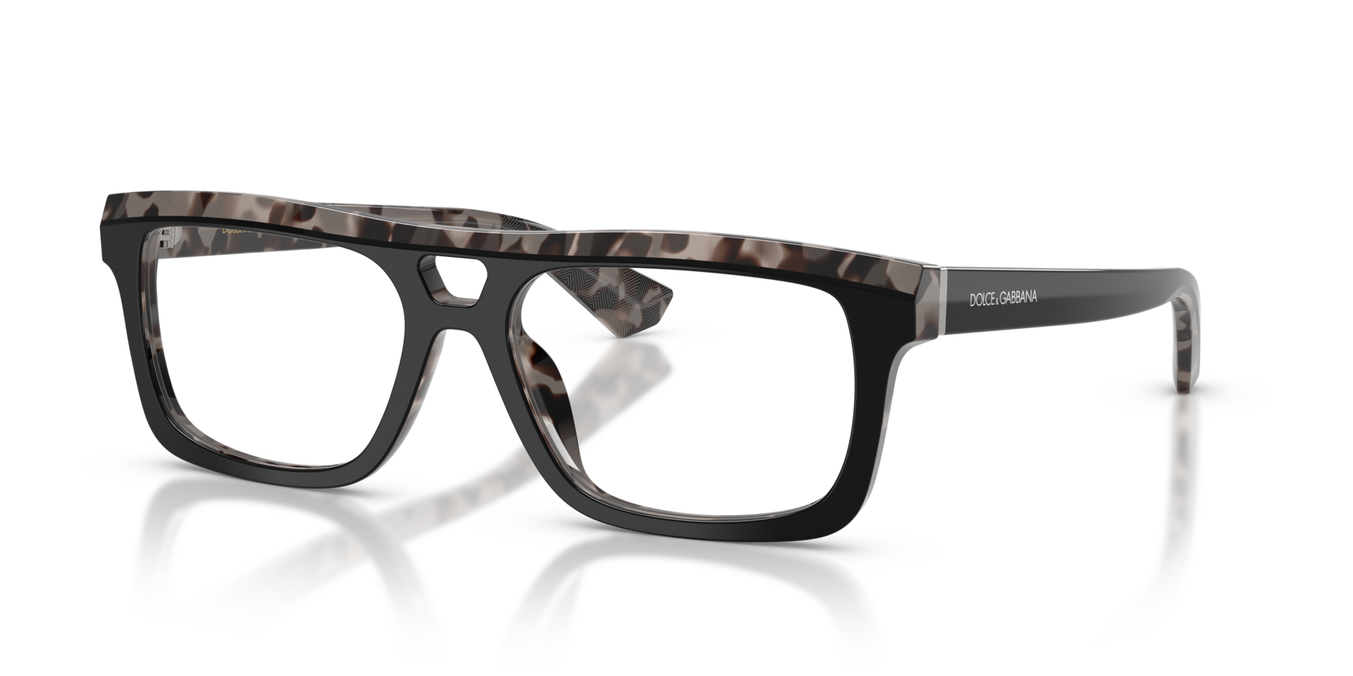 DG3431 Black On Grey Havana AcetateEyeglass Frames for Glasses Direct, Angle View