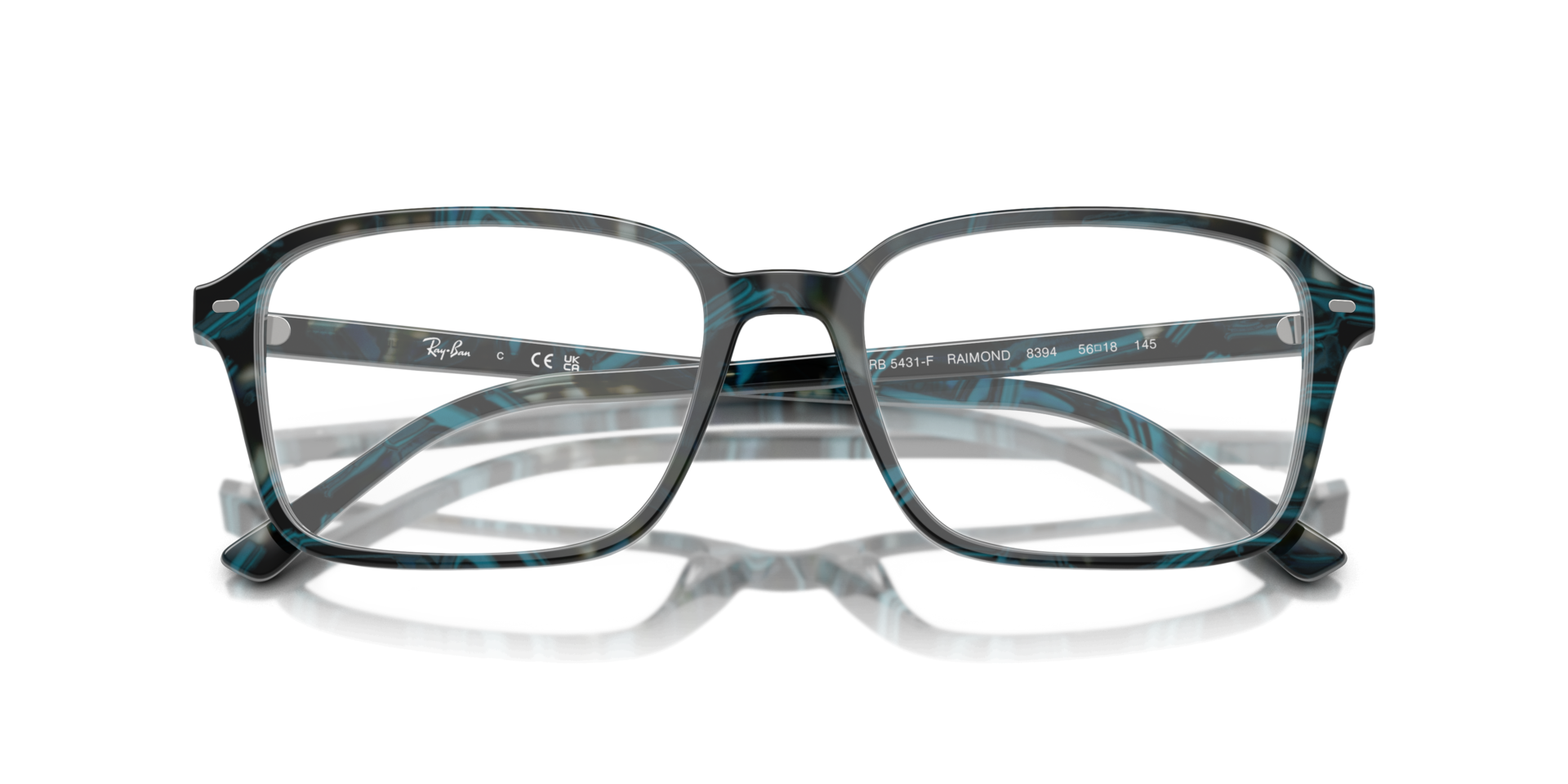 RB5431F Transparent Fantasy Blue & Grey AcetateEyeglass Frames for Glasses Direct, Closed View