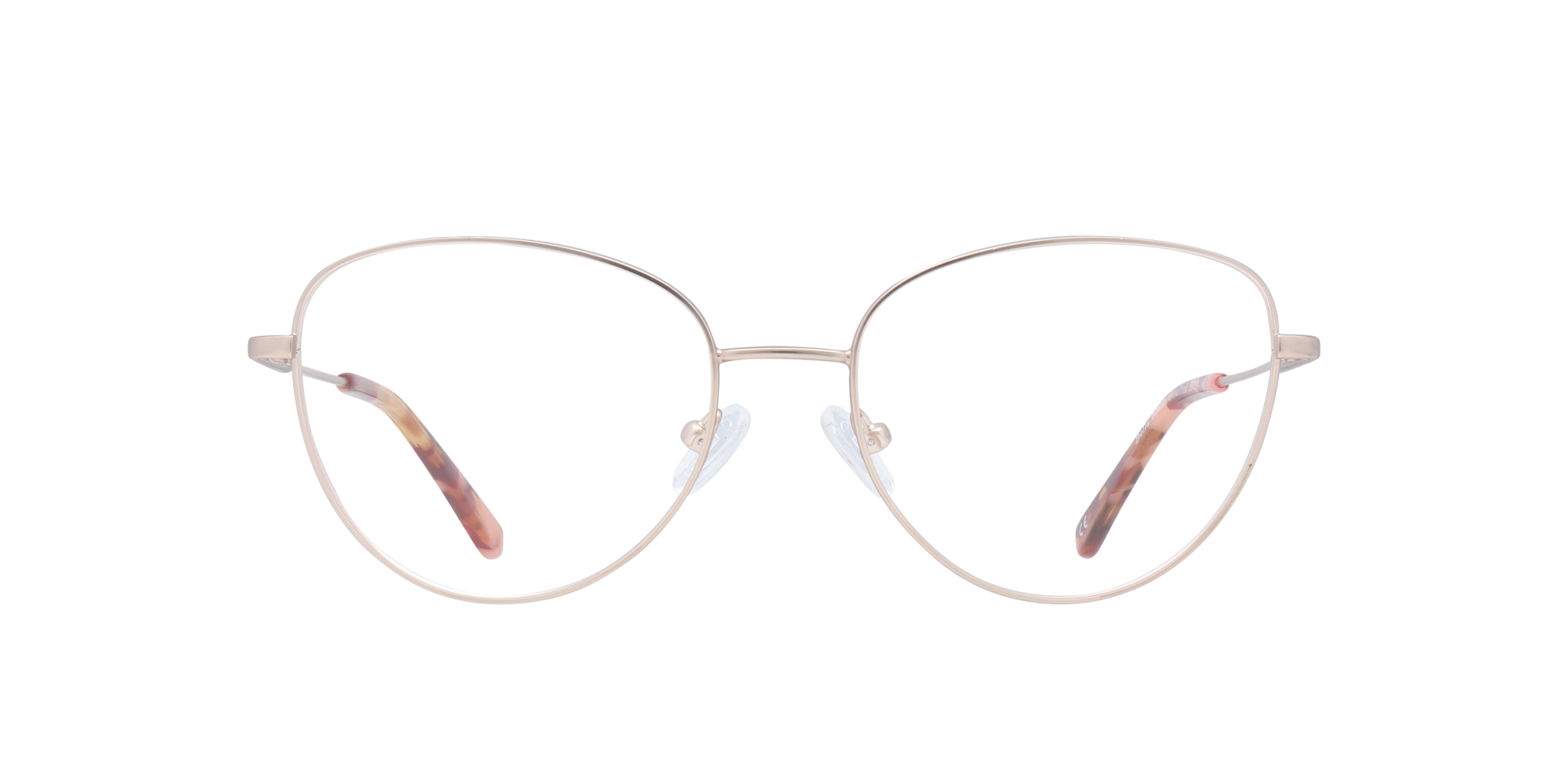 Bella Matte Gold & Pink MetalEyeglass Frames for Glasses Direct, Front View
