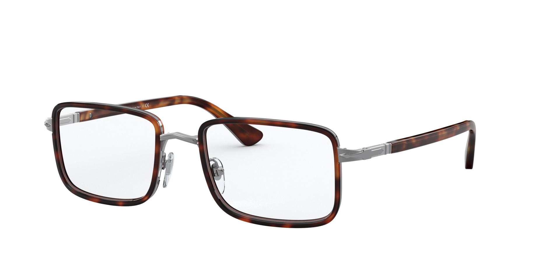 PO2473V Brown Tortoise MetalEyeglass Frames for Glasses Direct, Angle View
