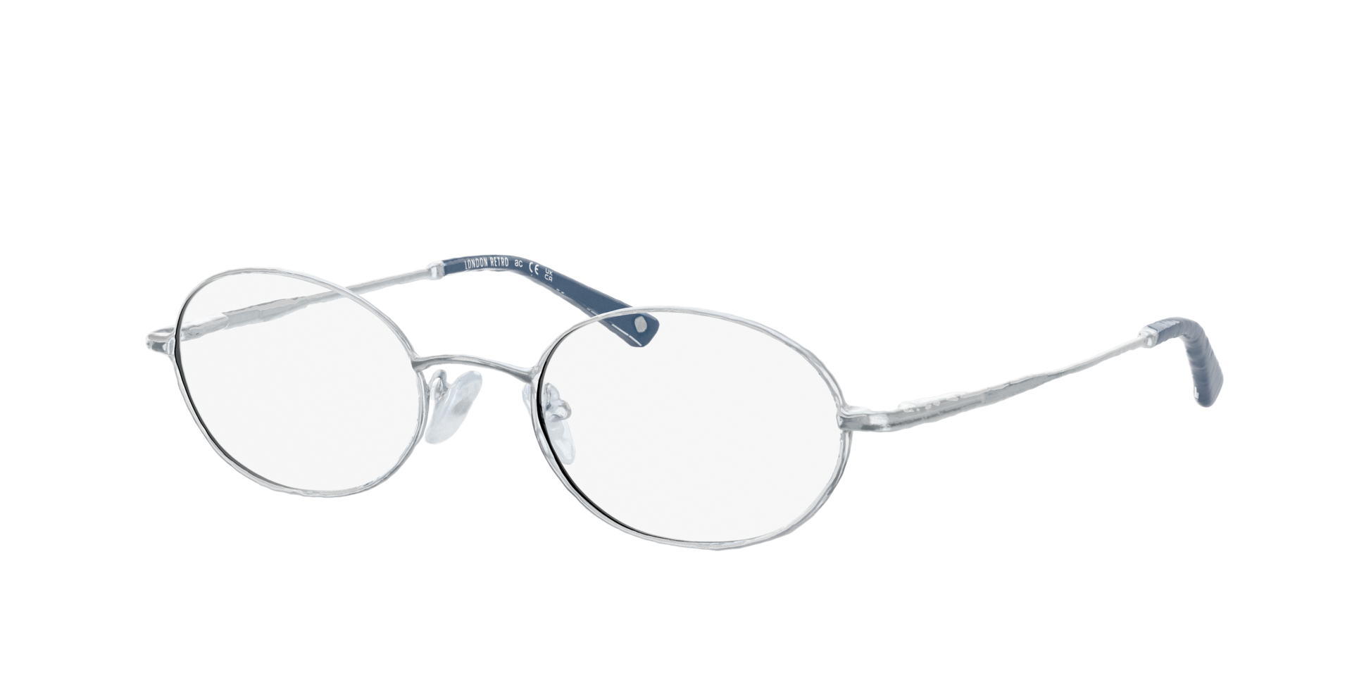 Millbank Silver MetalEyeglass Frames for Glasses Direct, Angle View