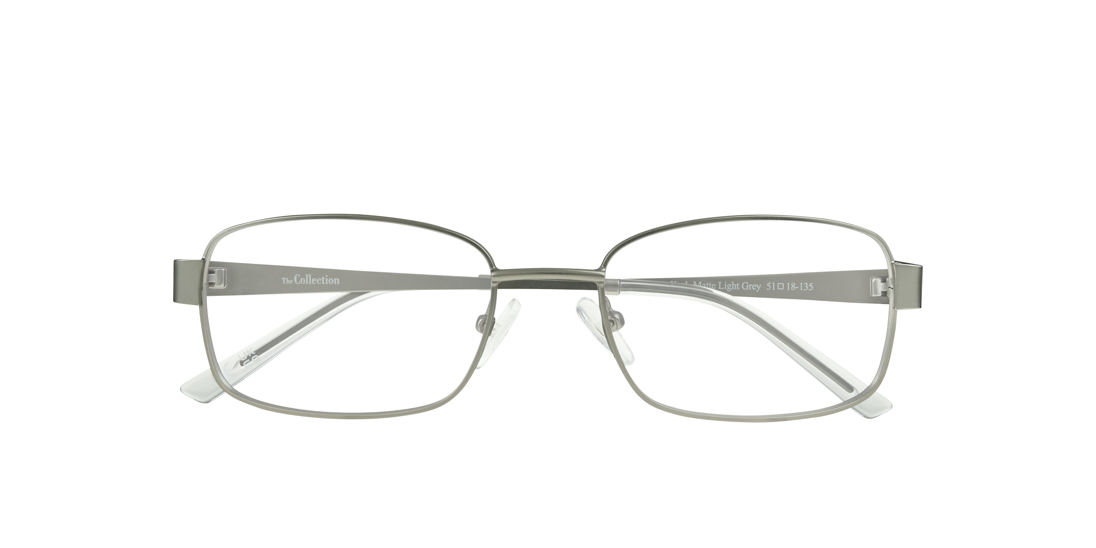 Karl Matte Light Grey MetalEyeglass Frames for Glasses Direct, Closed View