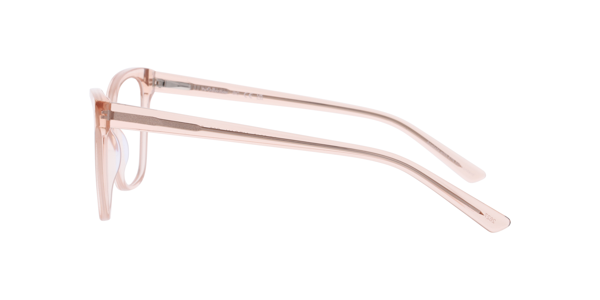 Megan Transparent Champagne AcetateEyeglass Frames for Glasses Direct, Side View