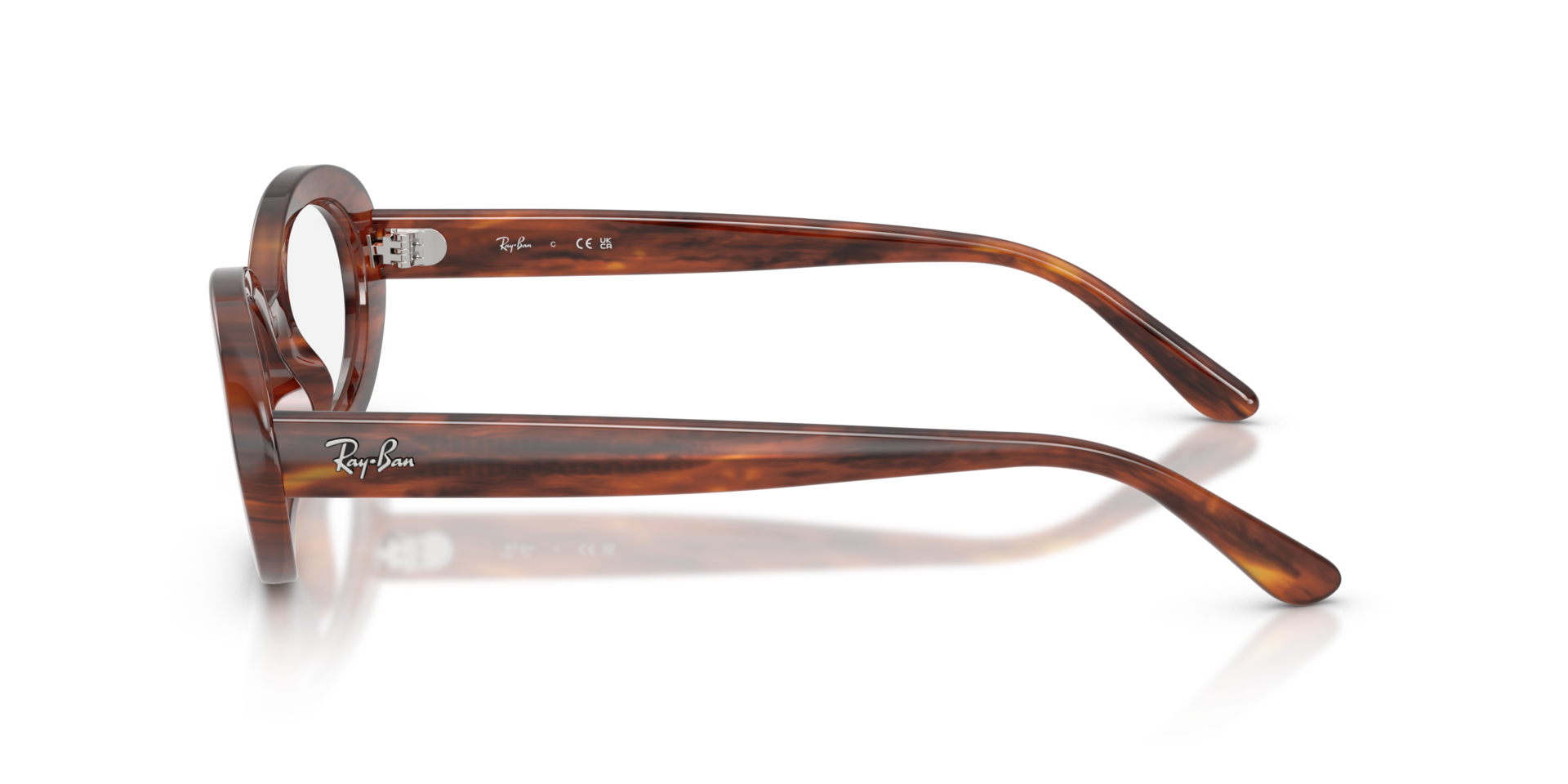 RB2223V Optics Striped Havana PlasticEyeglass Frames for Glasses Direct, Side View