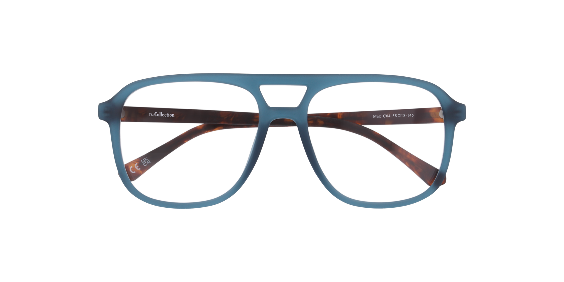 Max Crystal Green PlasticEyeglass Frames for Glasses Direct, Closed View