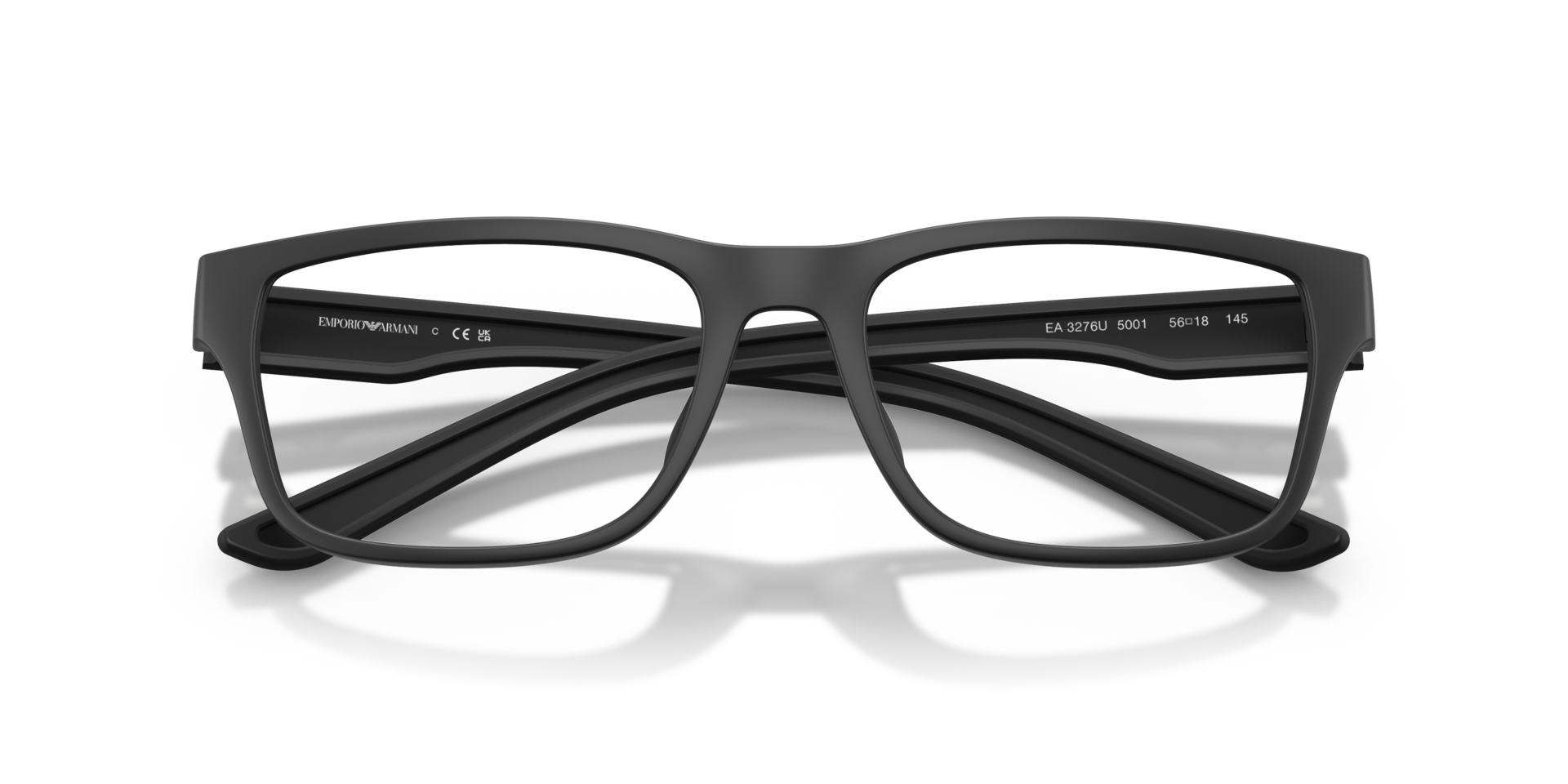 EA3276U Rubberized Matte Black PlasticEyeglass Frames for Glasses Direct, Closed View