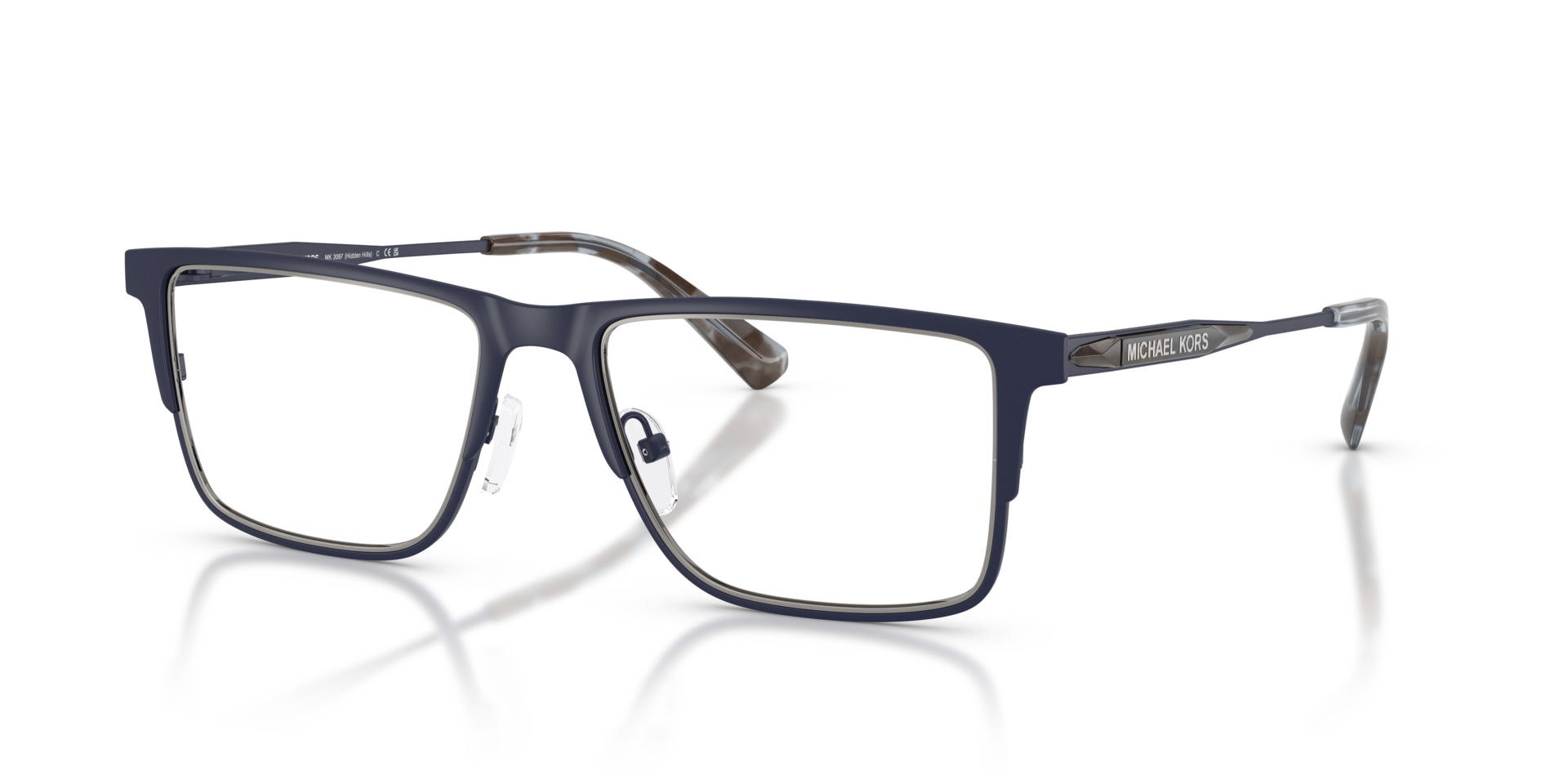 MK3097 Matte Navy MetalEyeglass Frames for Glasses Direct, Angle View