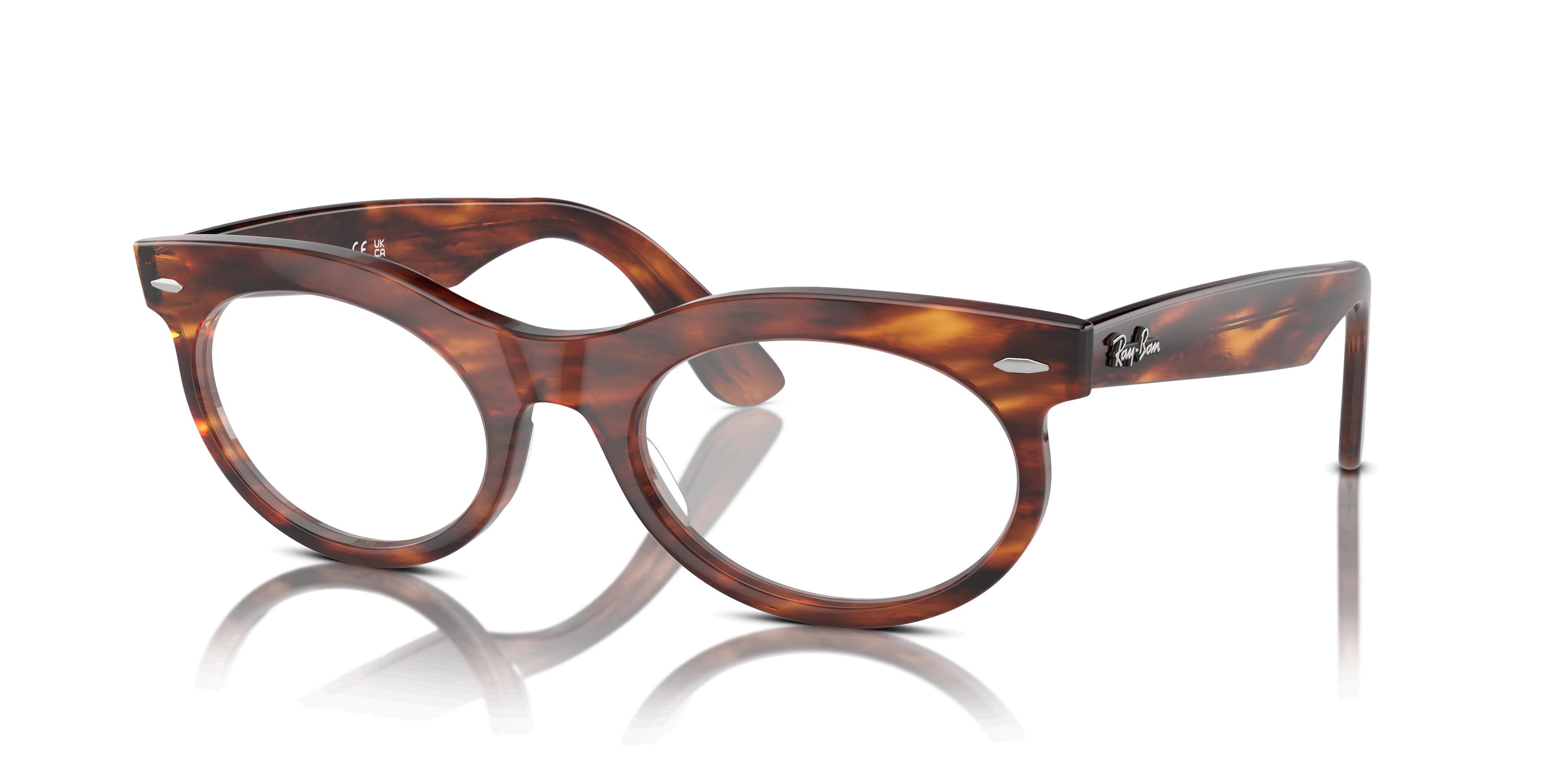 RB2242V Striped Havana PlasticEyeglass Frames for Glasses Direct, Angle View