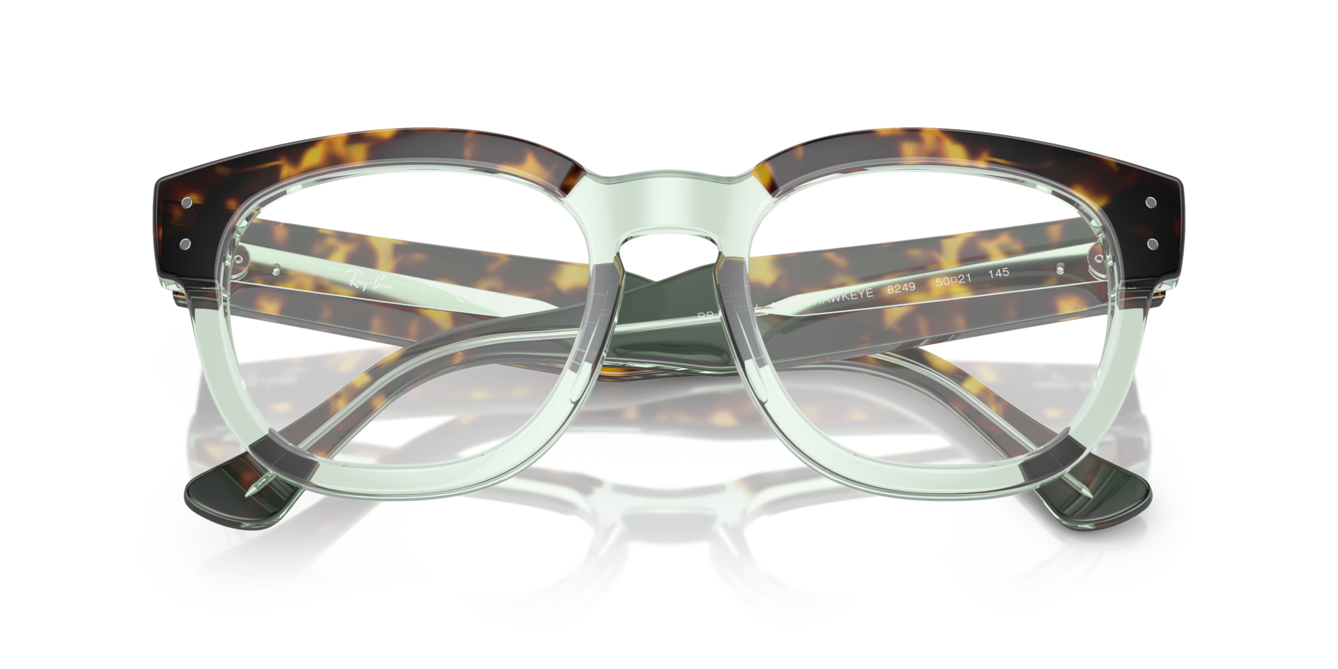 RB0298V Havana On Transparent Green AcetateEyeglass Frames for Glasses Direct, Closed View