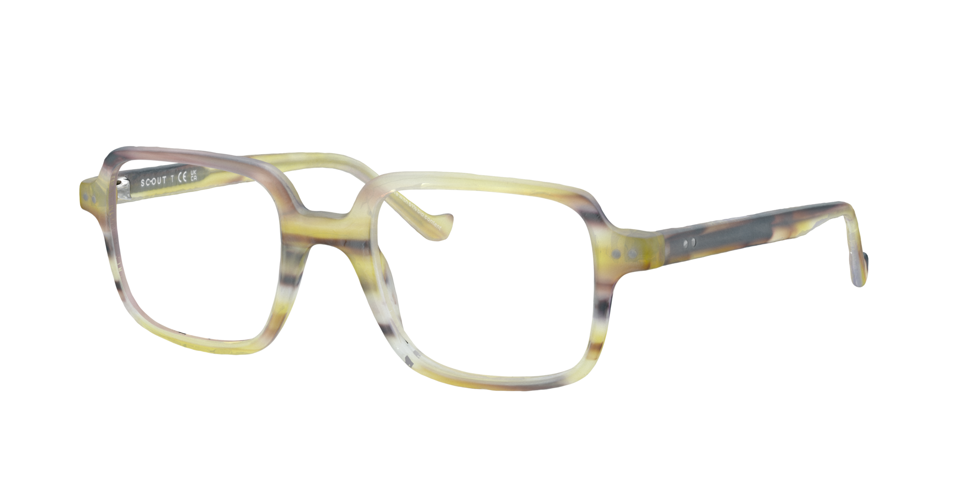 Mogensen Stripped Green AcetateEyeglass Frames for Glasses Direct, Angle View