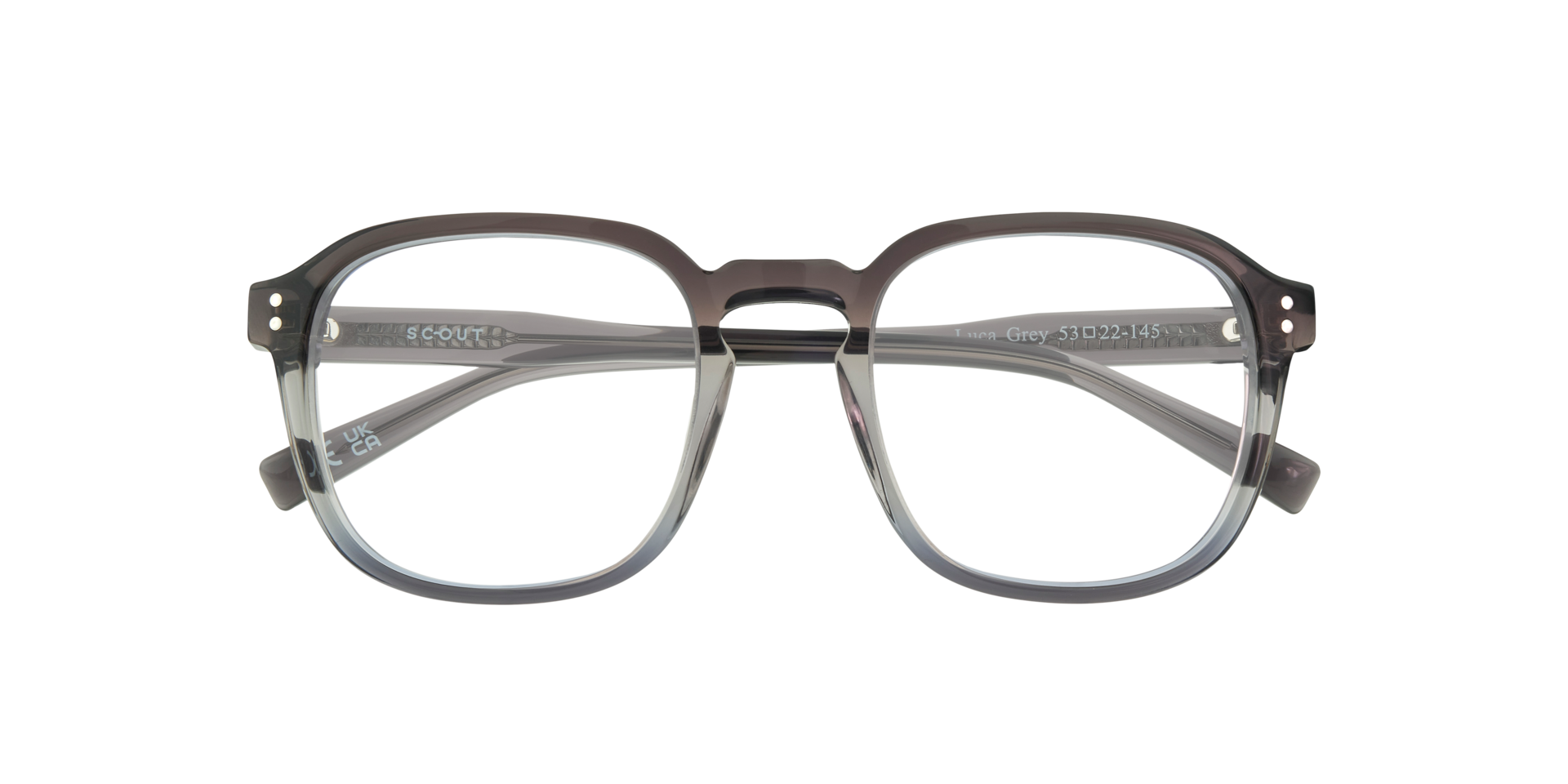 Luca Grey AcetateEyeglass Frames for Glasses Direct, Closed View