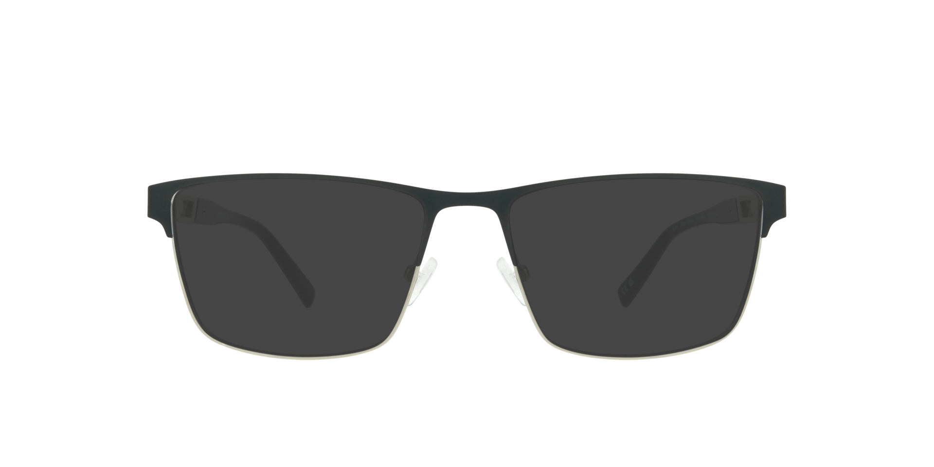 Ken Matte Black & Shiny Silver MetalEyeglass Frames for Glasses Direct, with Tinted Lenses