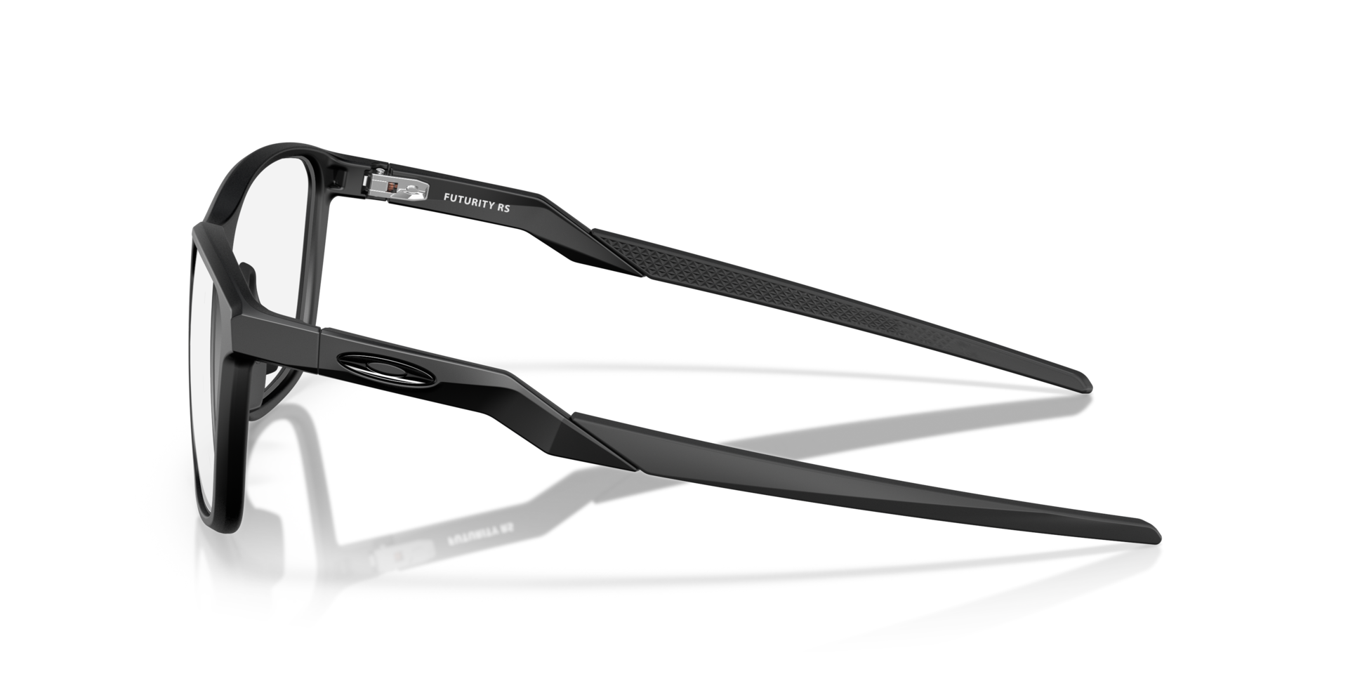 Futurity RS Satin Black PlasticEyeglass Frames for Glasses Direct, Side View