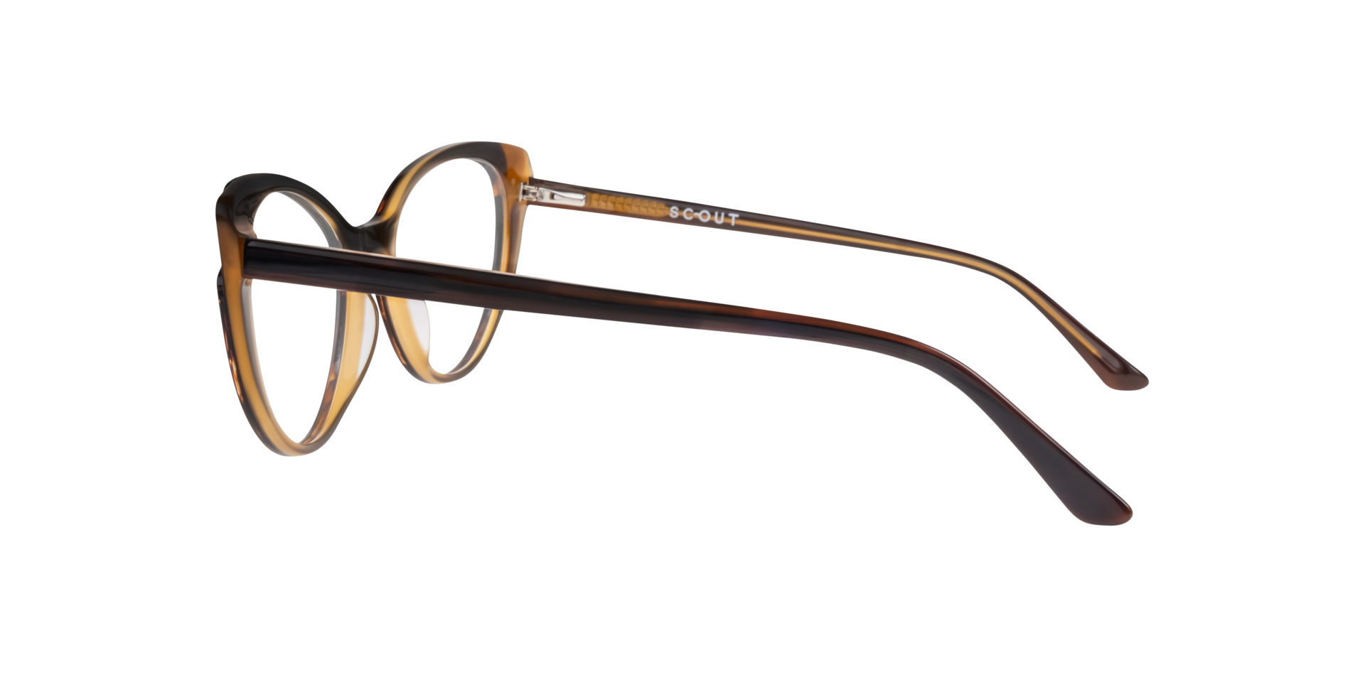 Hayley Bi Layer Brown Horn AcetateEyeglass Frames for Glasses Direct, Side View