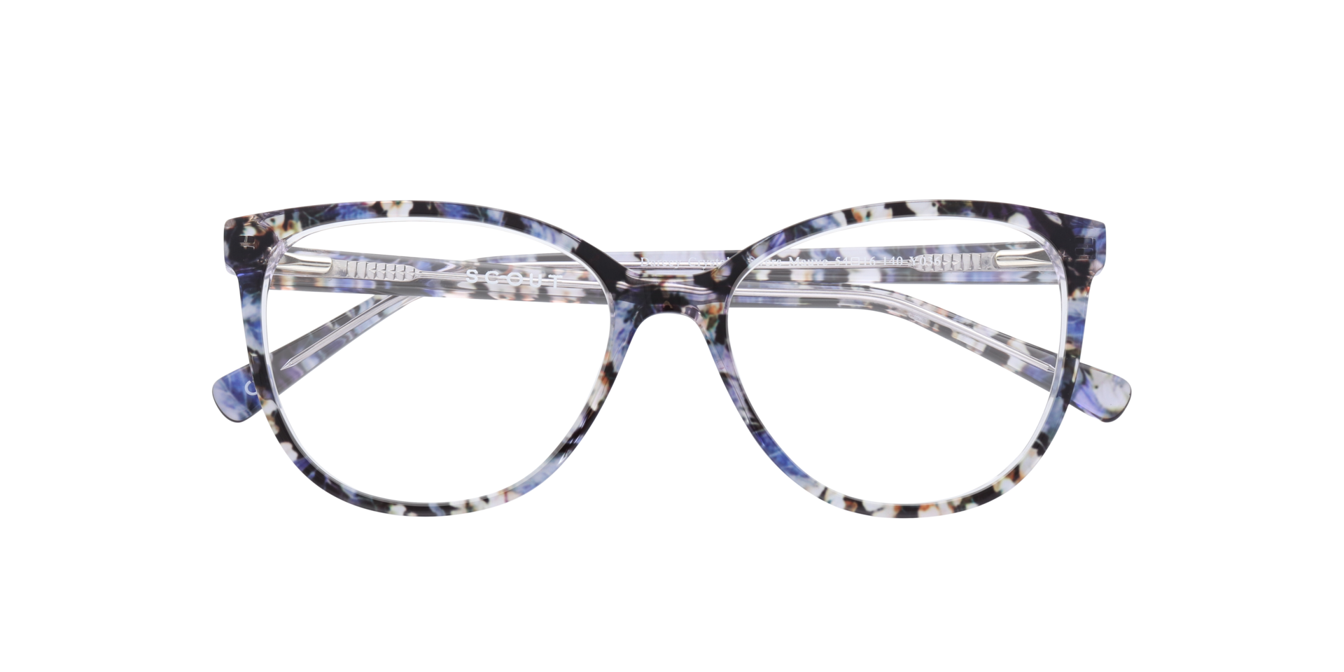 Darcey Crystal & Flowers Mauve AcetateEyeglass Frames for Glasses Direct, Closed View