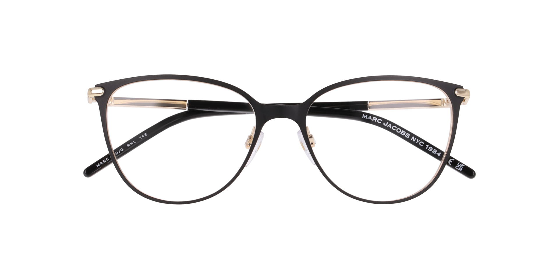 MARC 869/G Gold Black MetalEyeglass Frames for Glasses Direct, Closed View