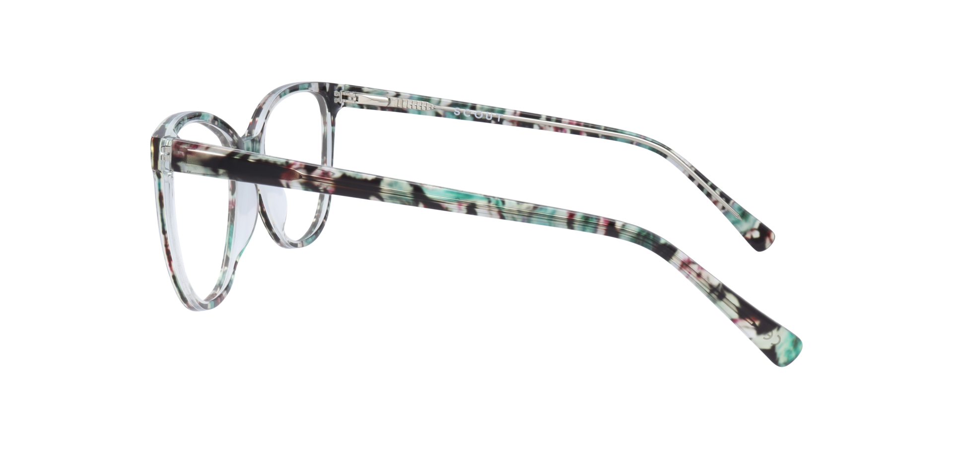 Darcey Crystal & Flowers Green AcetateEyeglass Frames for Glasses Direct, Side View