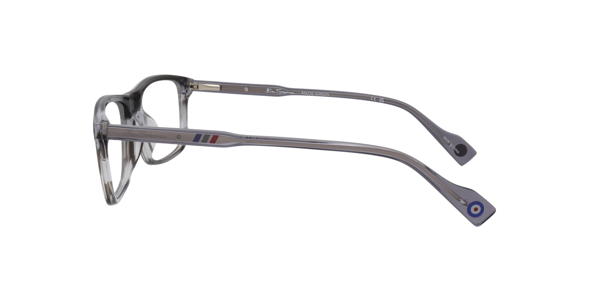 Newgate Grey MetalEyeglass Frames for Glasses Direct, Side View
