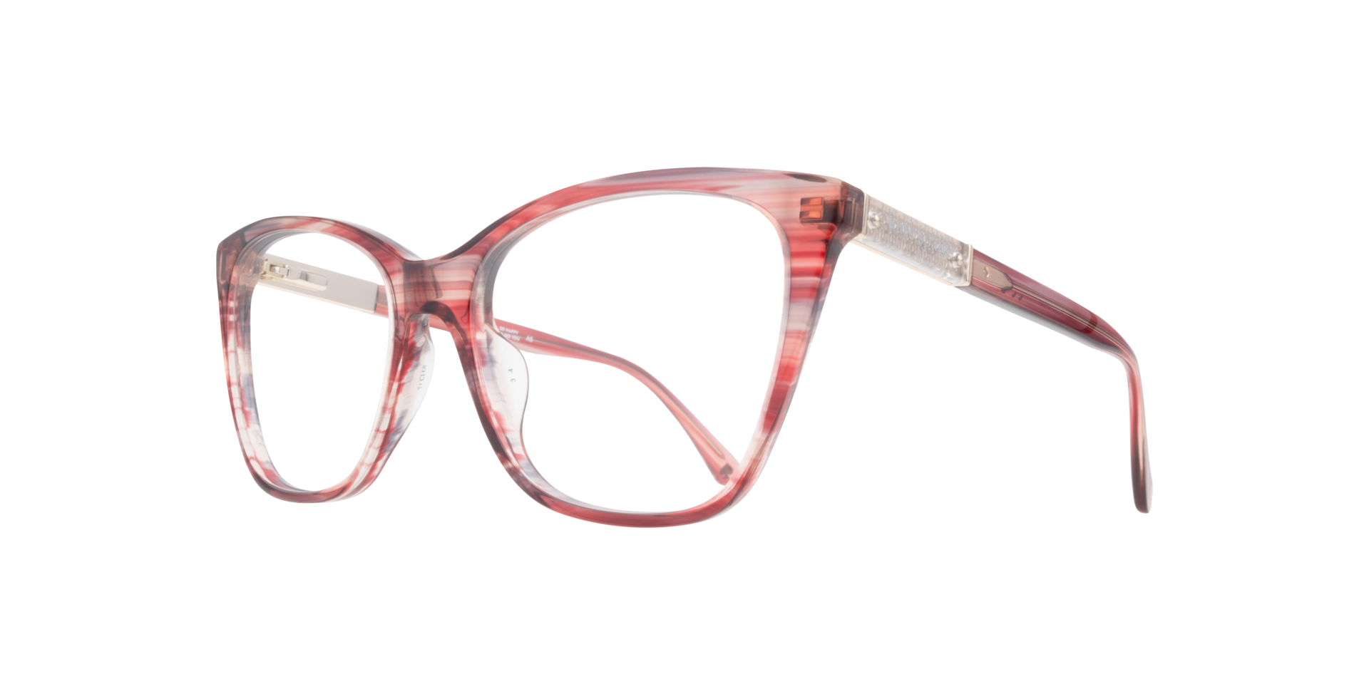 Clio/G Pink AcetateEyeglass Frames for Glasses Direct, Angle View