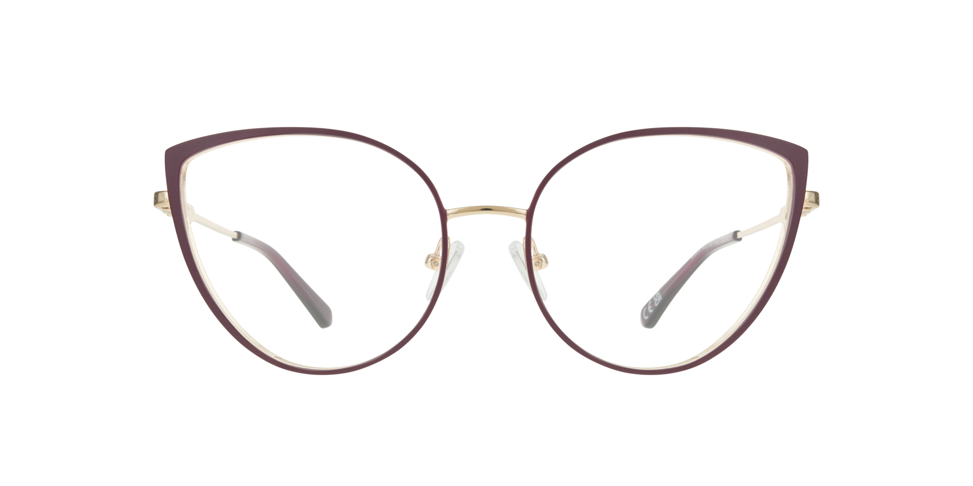 Kamila Shiny Gold & Purple MetalEyeglass Frames for Glasses Direct, Front View