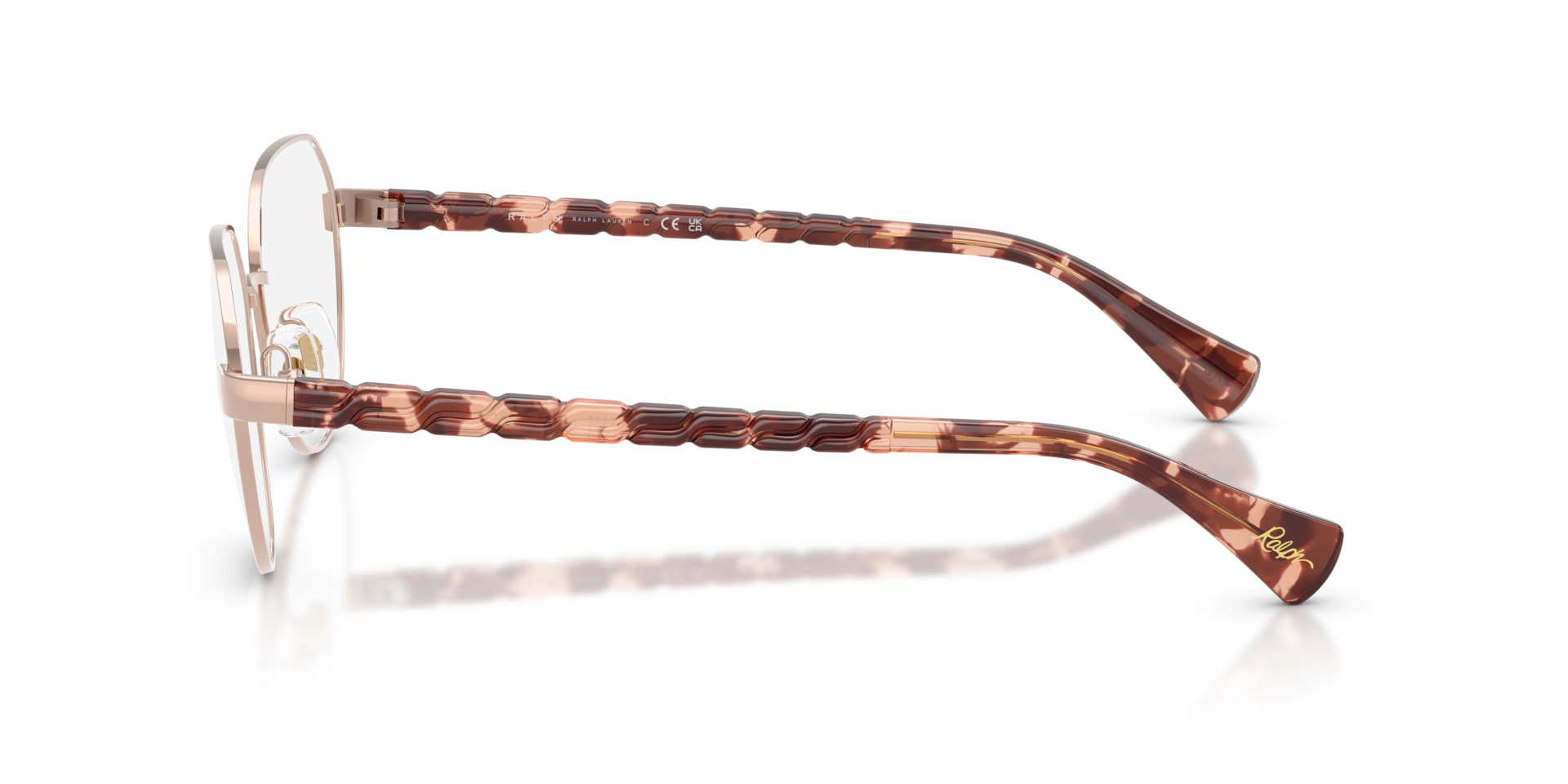 RA6065 Shiny Rose Gold MetalEyeglass Frames for Glasses Direct, Side View