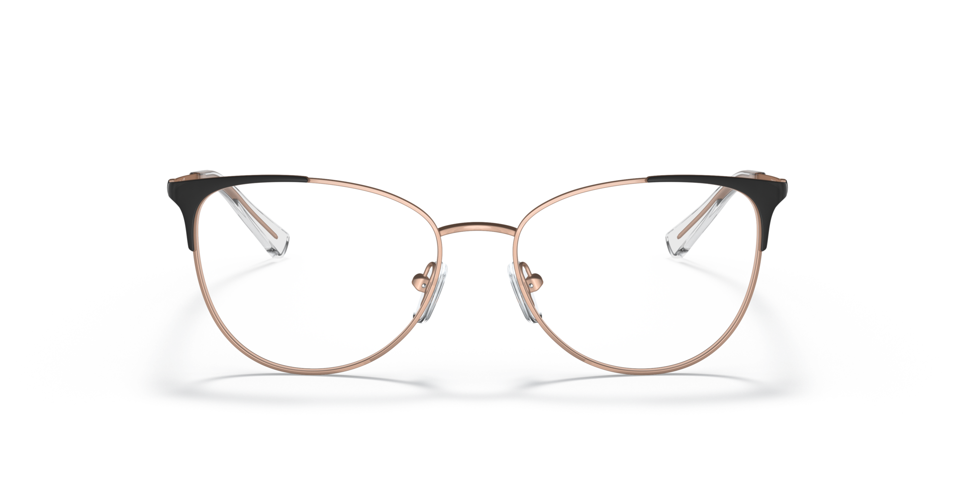 AX1034 Matte Rose Gold And Black MetalEyeglass Frames for Glasses Direct, Front View