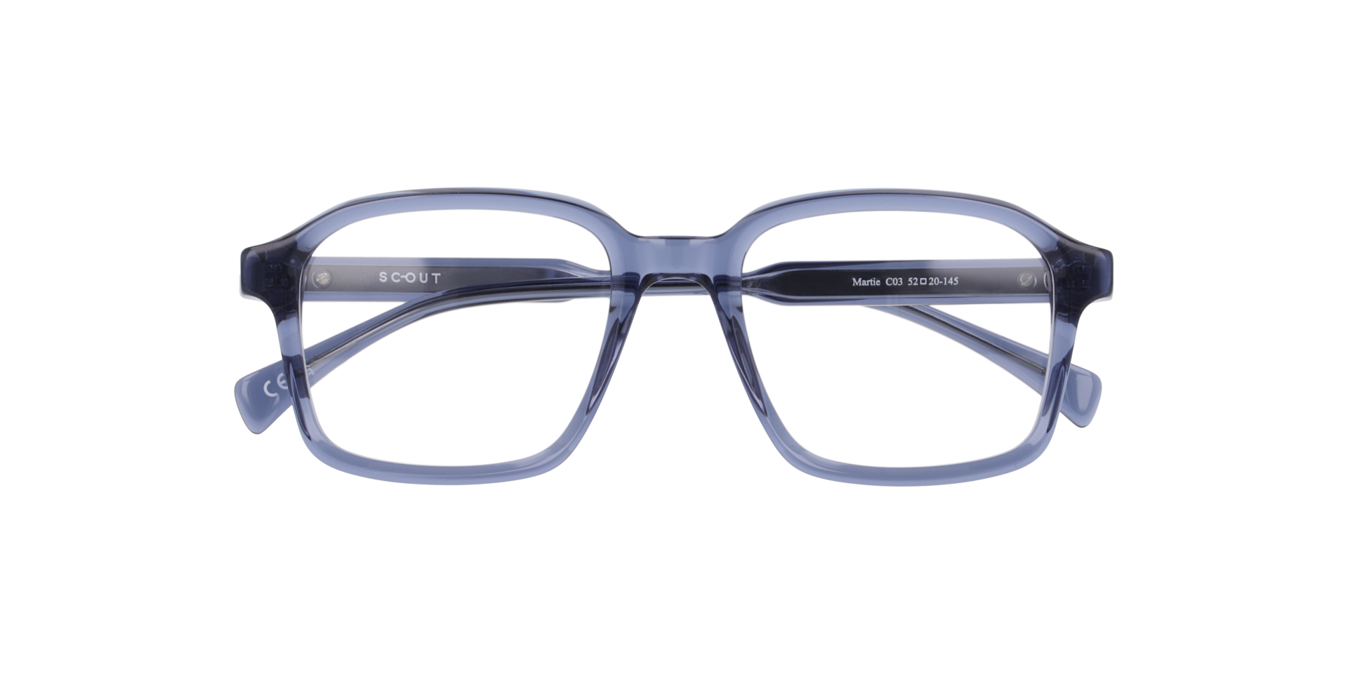 Martie Crystal Blue AcetateEyeglass Frames for Glasses Direct, Closed View