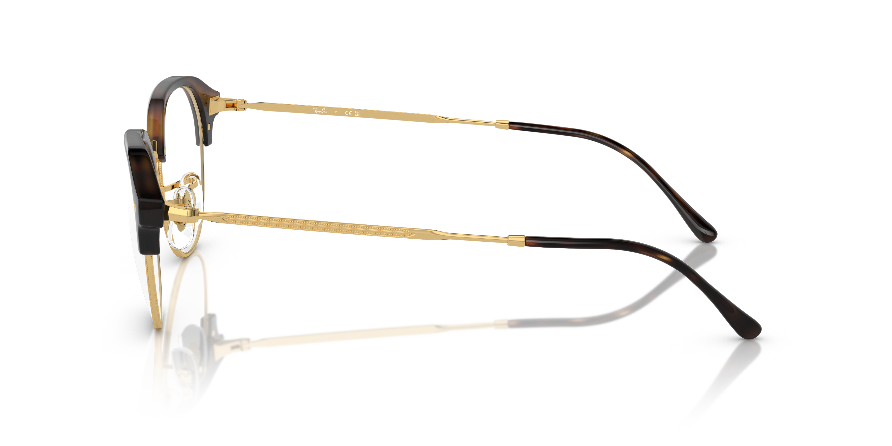 RB7229 Havana On Gold PlasticEyeglass Frames for Glasses Direct, Side View