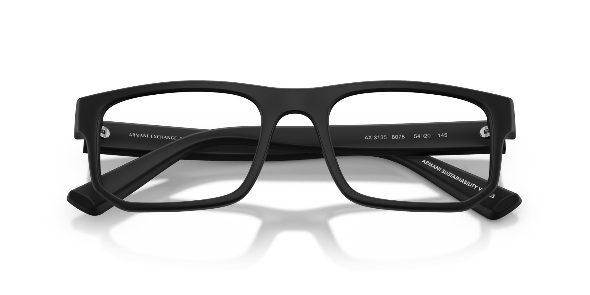 AX3135 Matte Black PlasticEyeglass Frames for Glasses Direct, Closed View