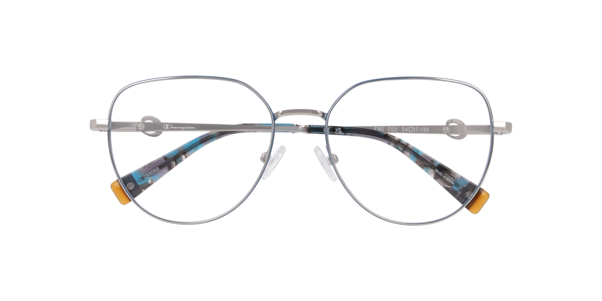 Cuemi Silver MetalEyeglass Frames for Glasses Direct, Closed View