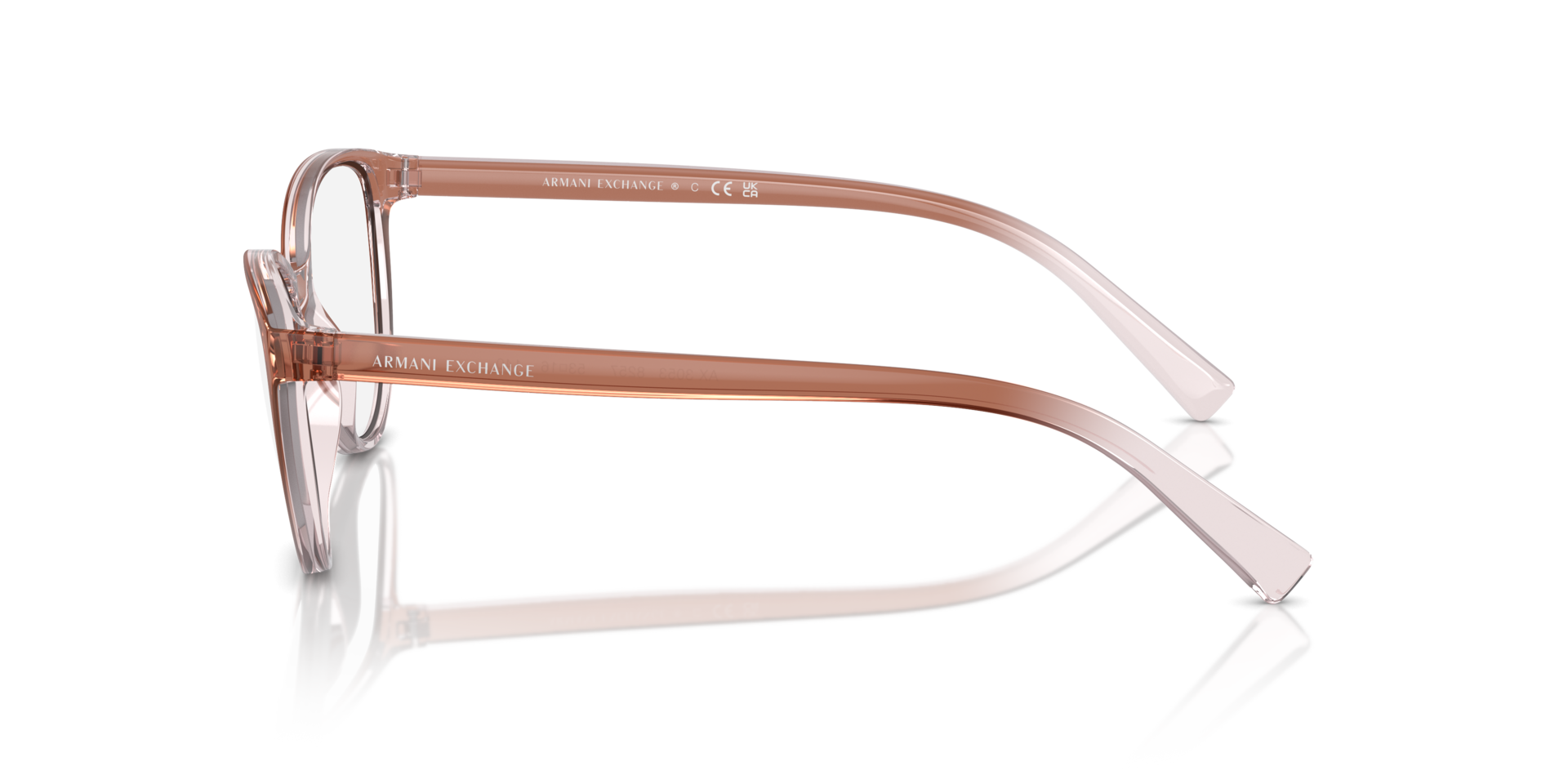 AX3053 Pink & Crystal PlasticEyeglass Frames for Glasses Direct, Side View