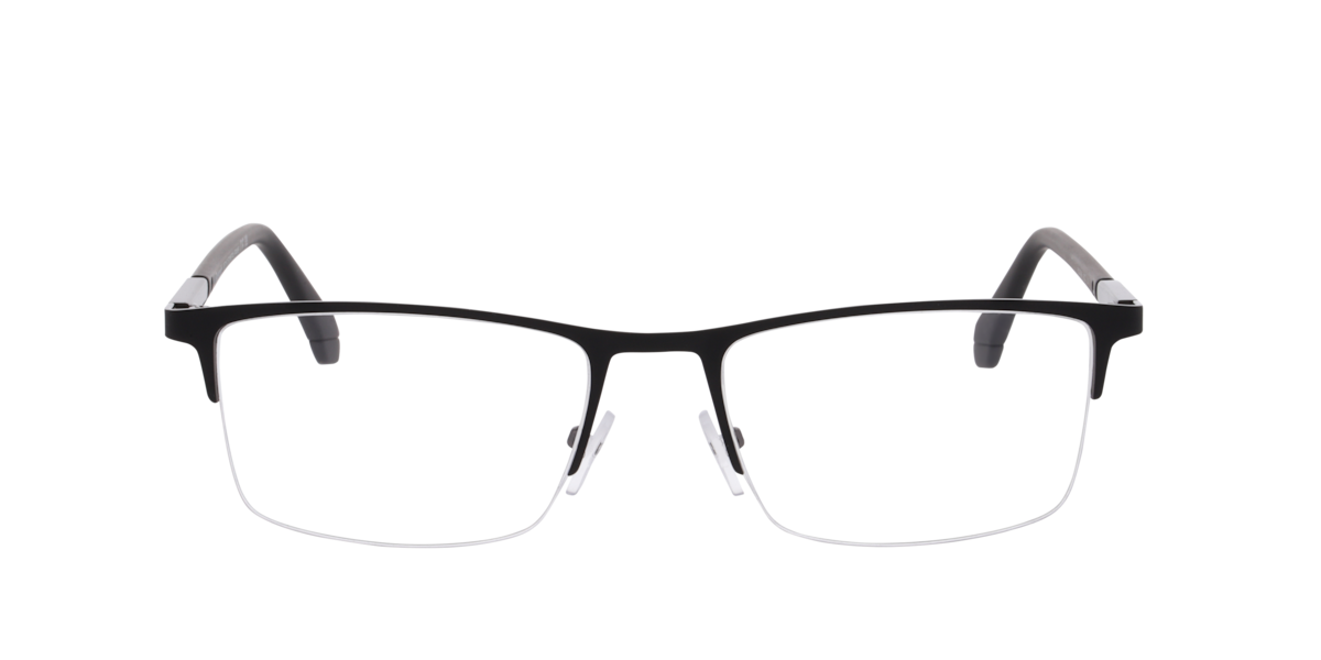 Polaroid Men's Black Rectangle Metal Eyeglasses Online - Semi Rim - Pld D599