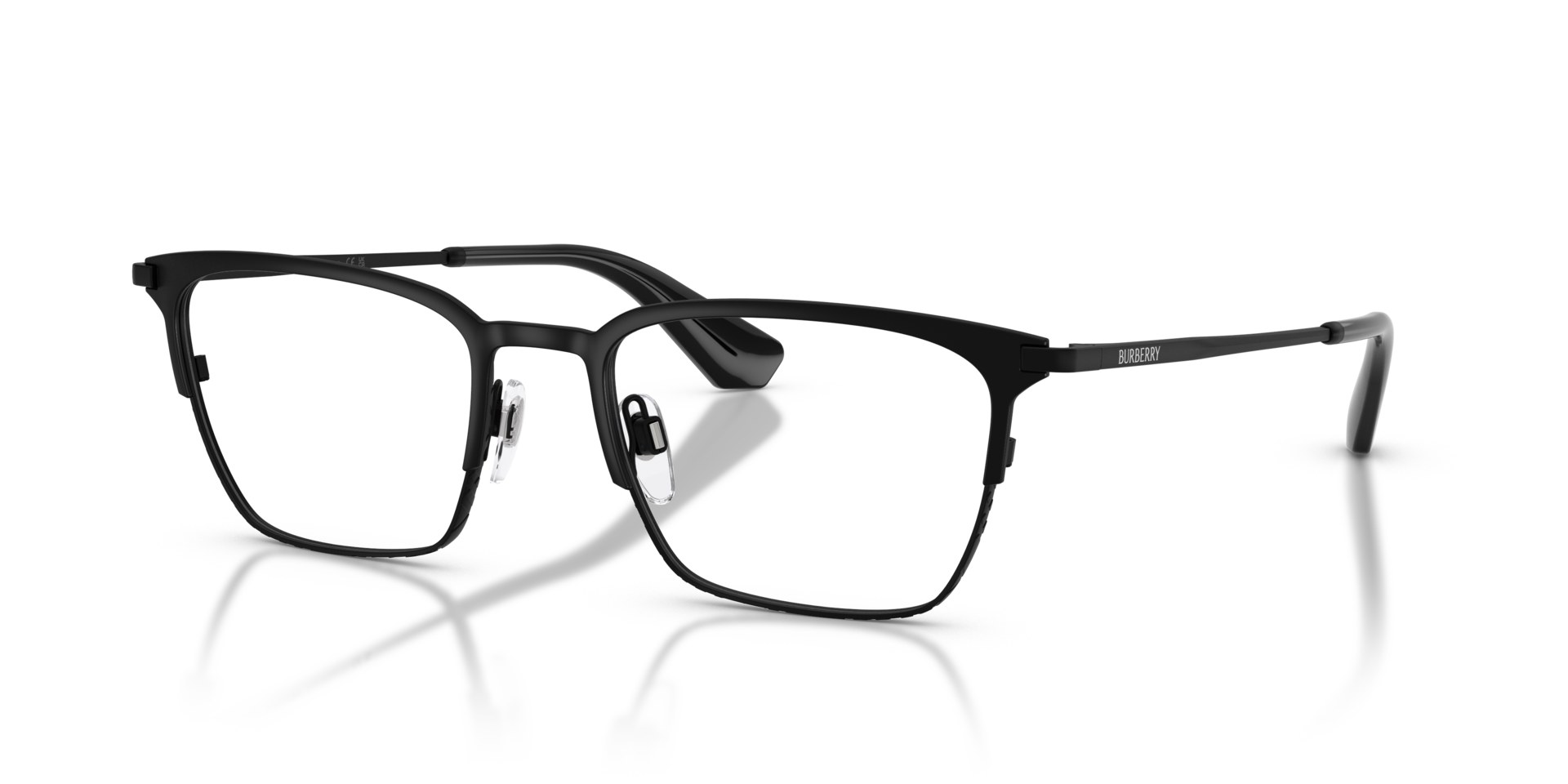 BE1401 Matte Black MetalEyeglass Frames for Glasses Direct, Angle View