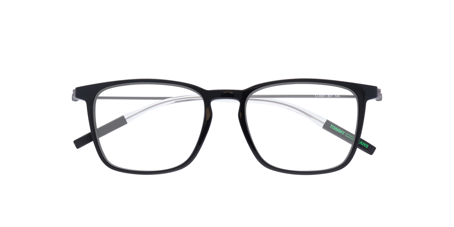 TJ 0061 Black Silver PlasticEyeglass Frames for Glasses Direct, Closed View
