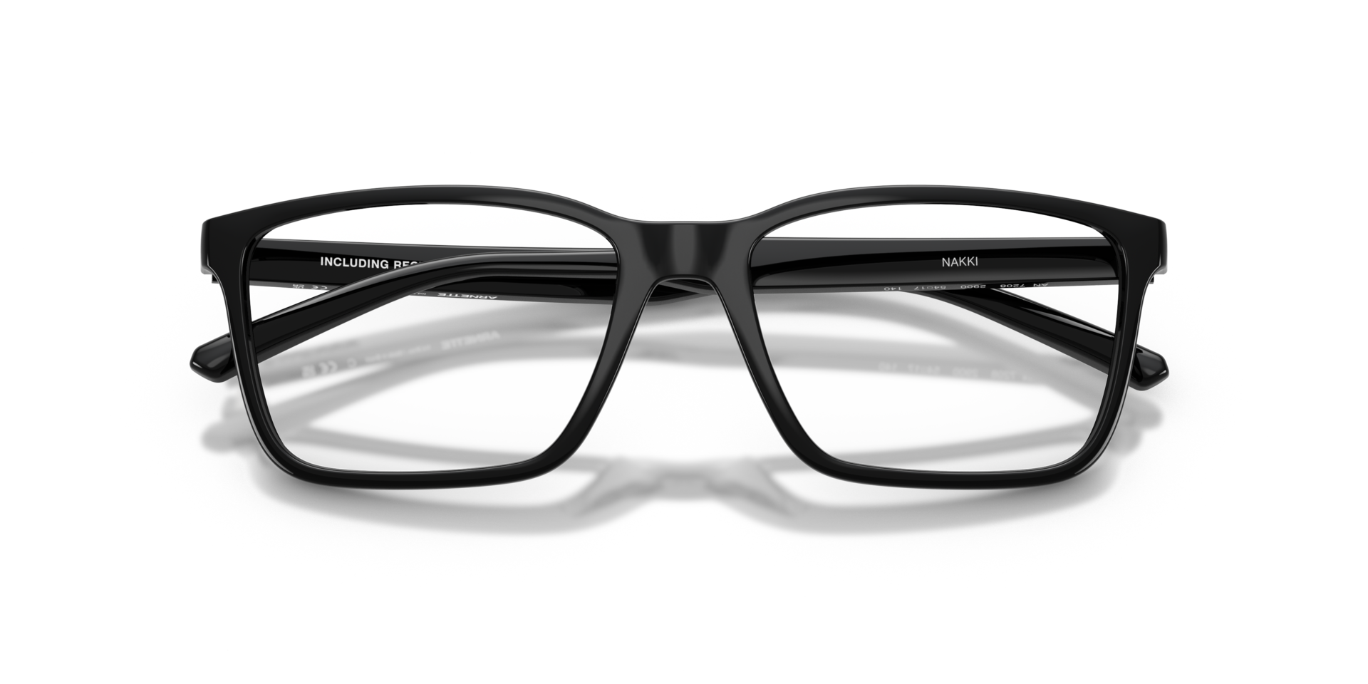 AN7208 Recycled Black PlasticEyeglass Frames for Glasses Direct, Closed View
