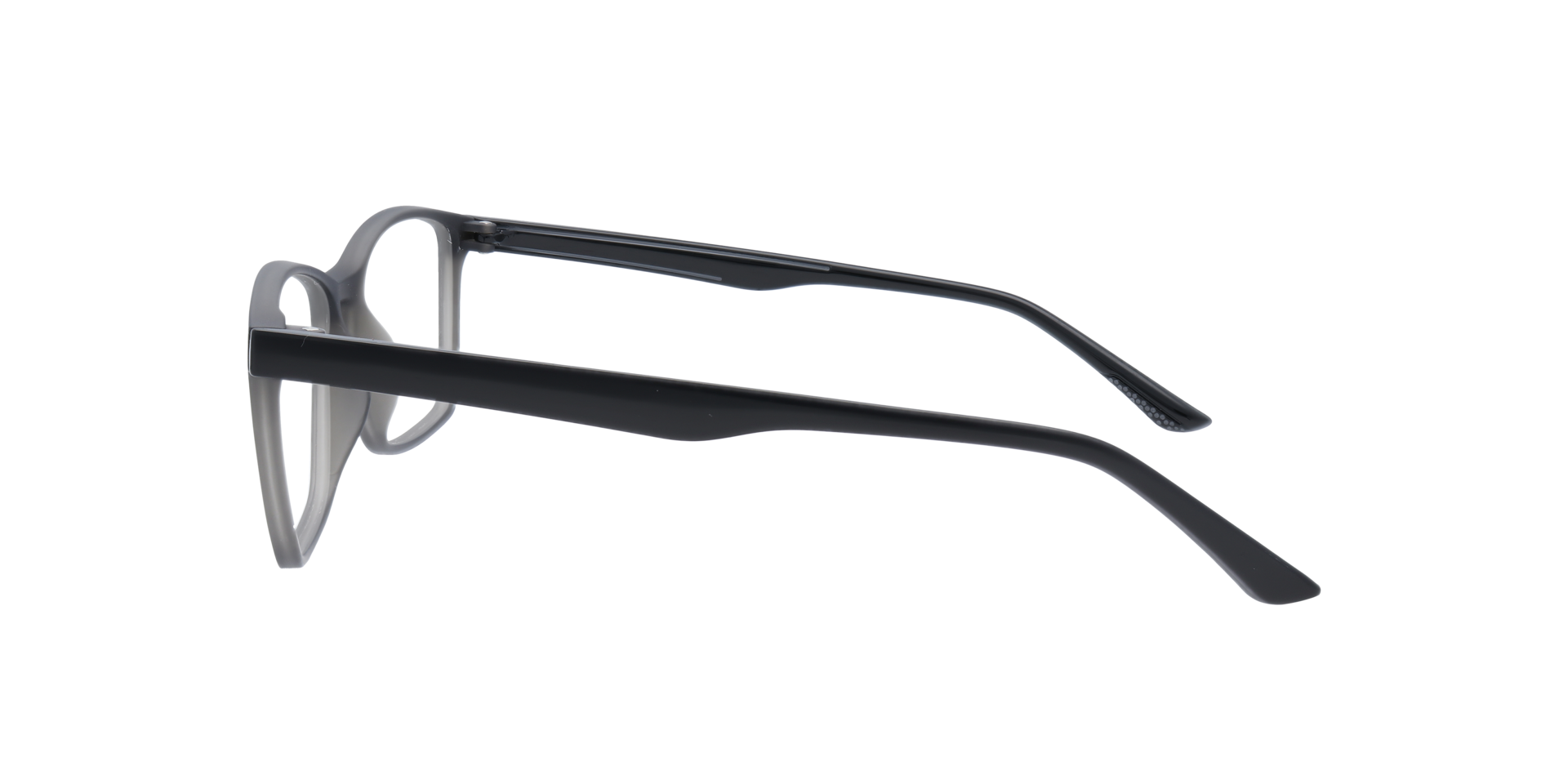Kennedy Dark Grey PlasticEyeglass Frames for Glasses Direct, Side View