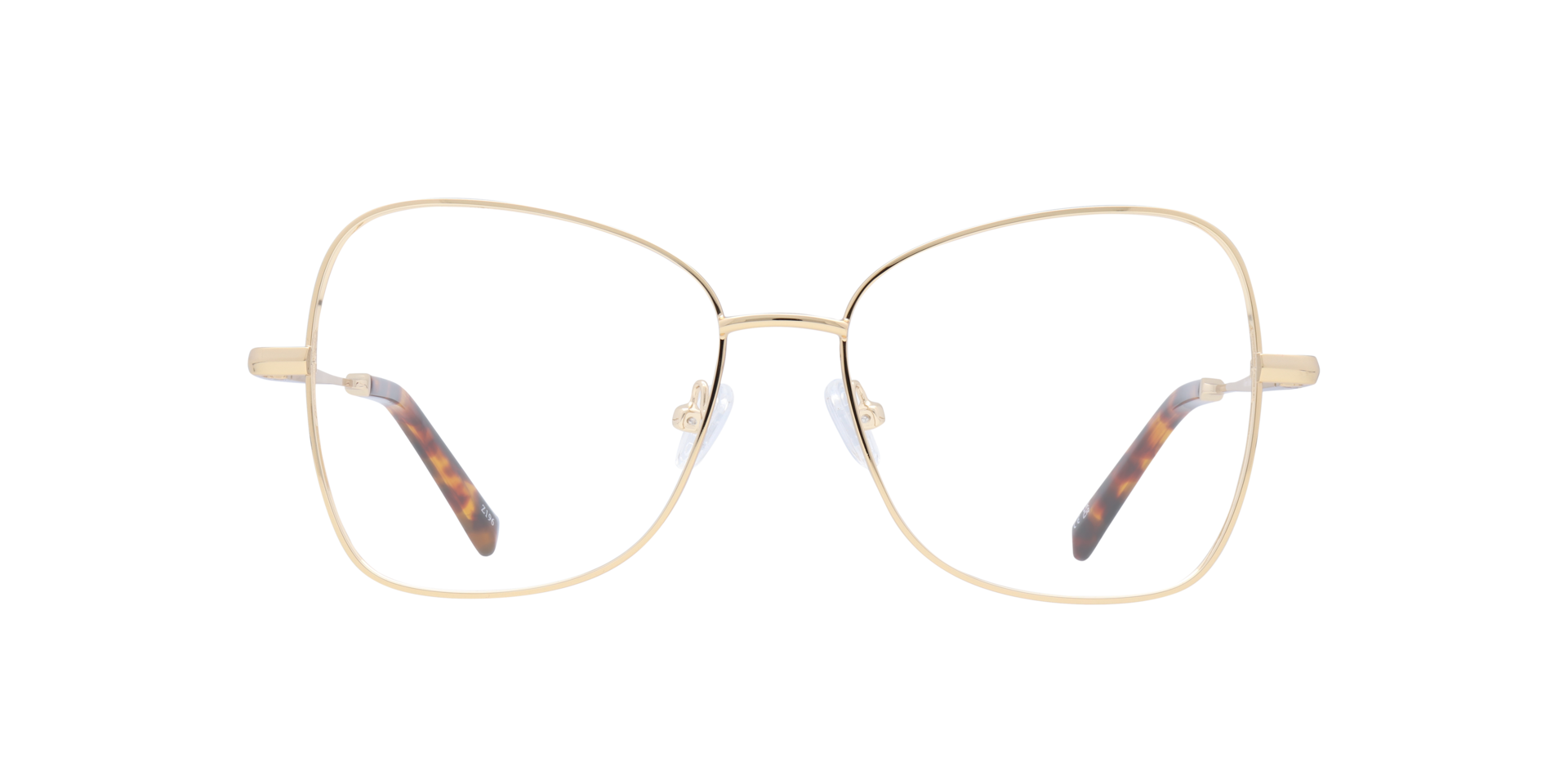 Geri Shiny Gold MetalEyeglass Frames for Glasses Direct, Front View