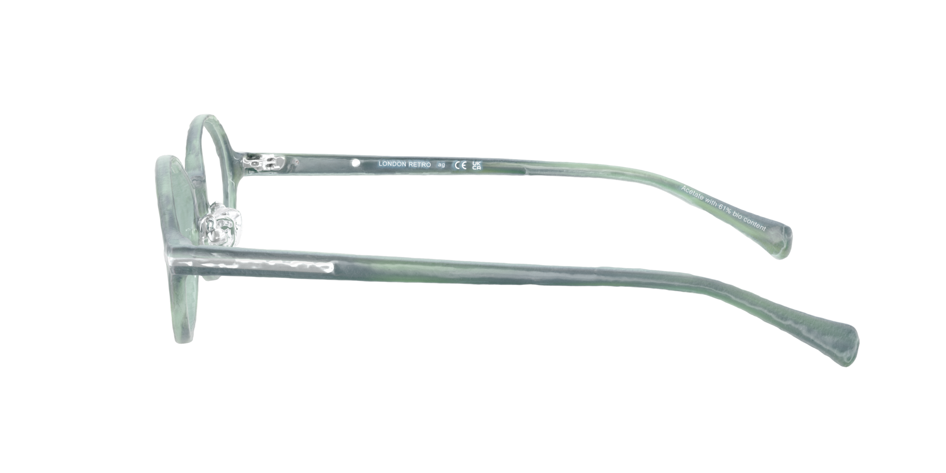 Mortlake Stripped Green AcetateEyeglass Frames for Glasses Direct, Side View