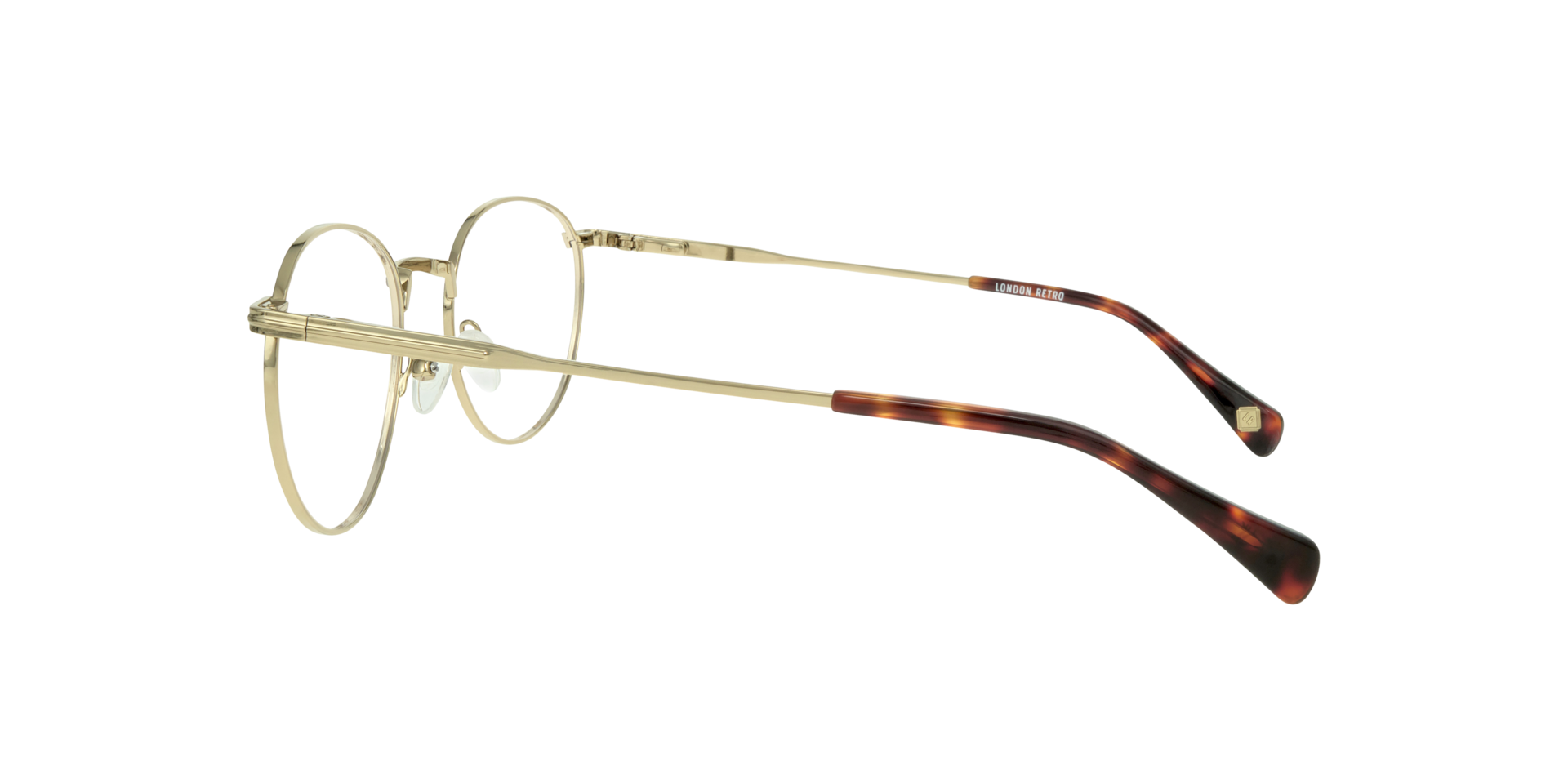 Kentish Shiny Gold MetalEyeglass Frames for Glasses Direct, Side View