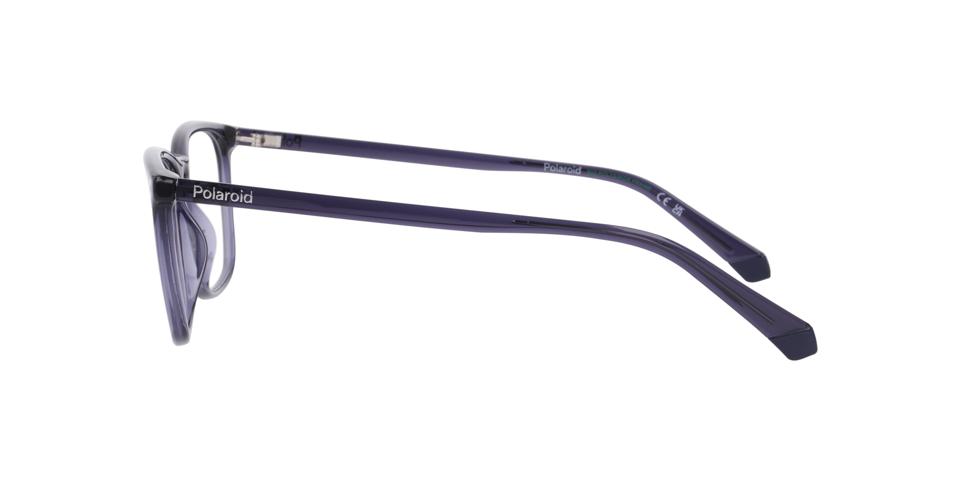 PLD D553 Blue PlasticEyeglass Frames for Glasses Direct, Side View