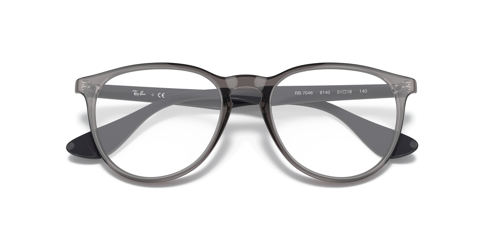RB7046 Transparent Grey PlasticEyeglass Frames for Glasses Direct, Closed View
