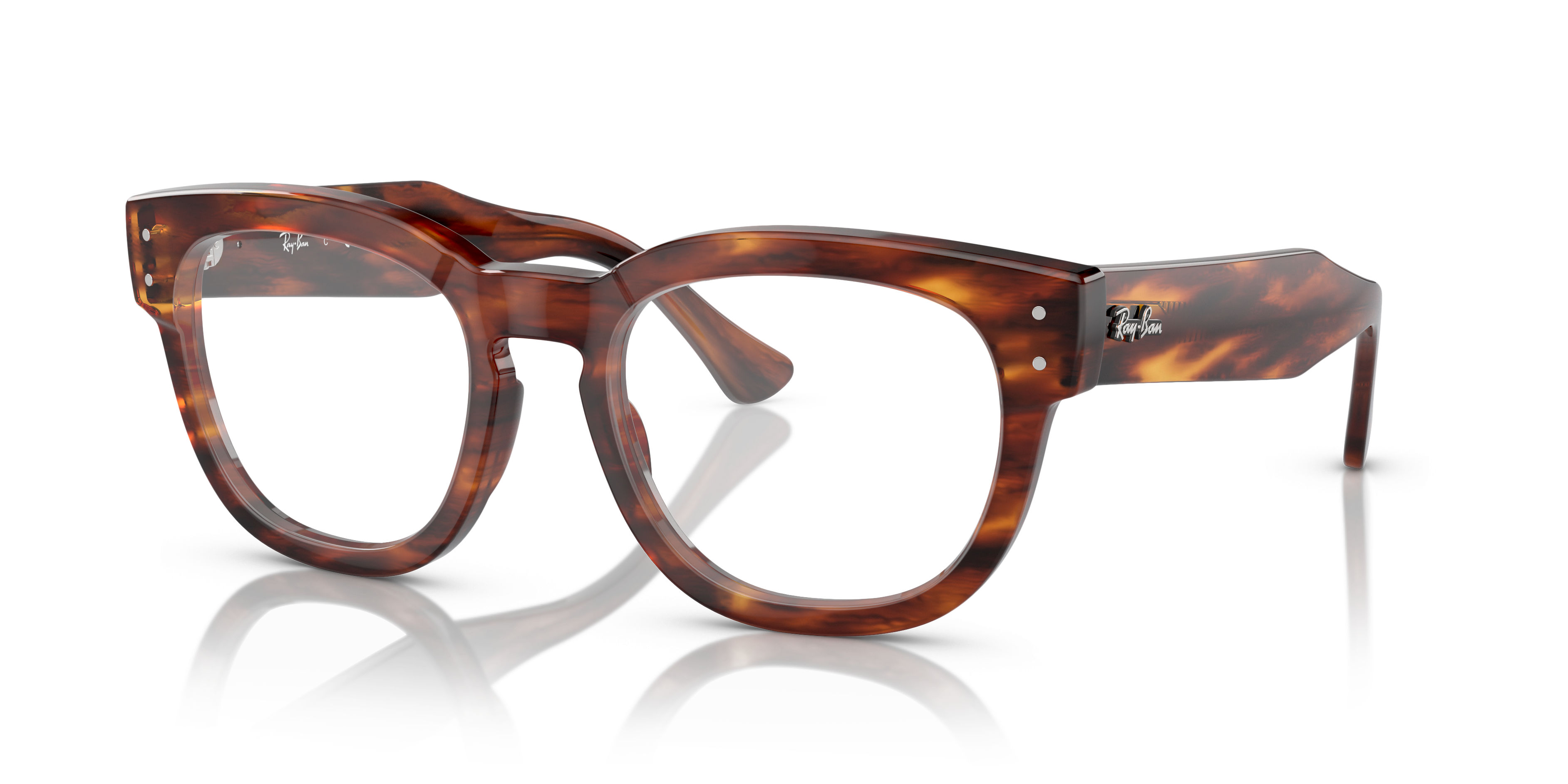 RB0298V Striped Havana AcetateSunglass Frames for Glasses Direct, Angle View