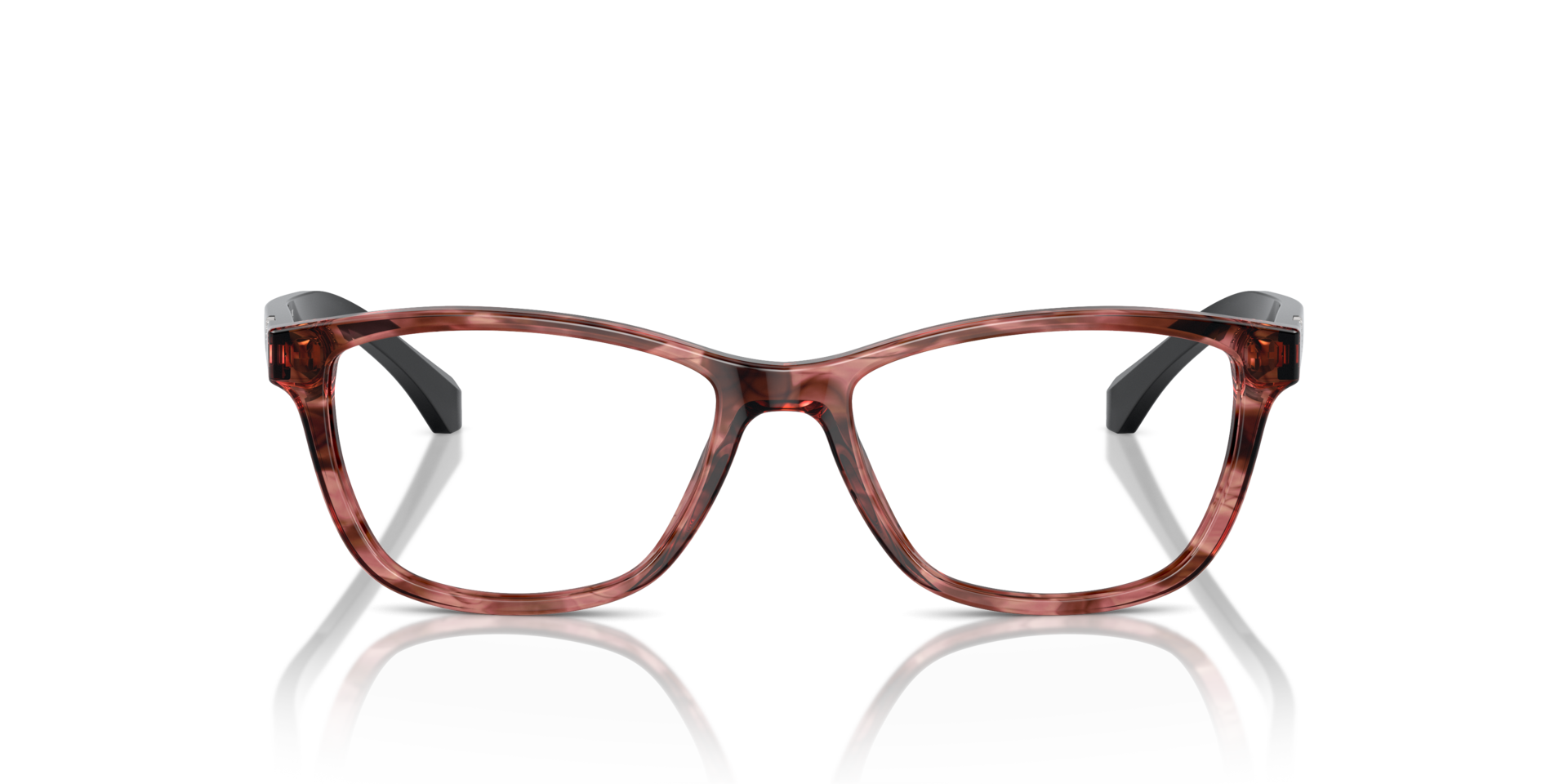 EA3099 Shiny Striped Pink AcetateEyeglass Frames for Glasses Direct, Front View