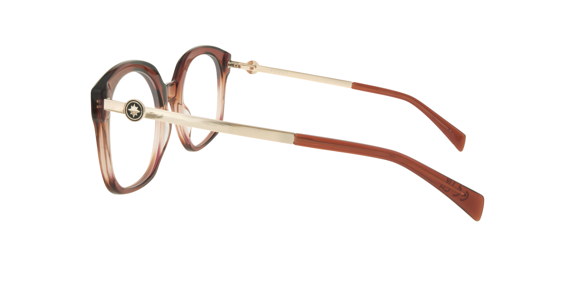 Keira Gradient Pink & Gold AcetateEyeglass Frames for Glasses Direct, Side View