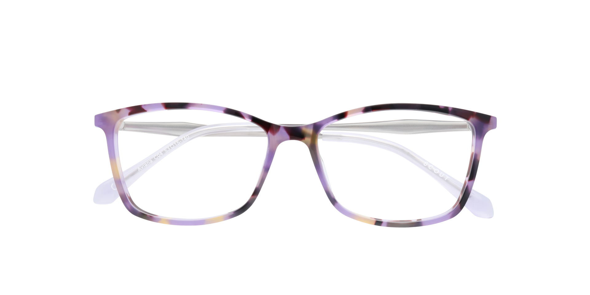 Aviana Purple Havana & Silver AcetateEyeglass Frames for Glasses Direct, Closed View