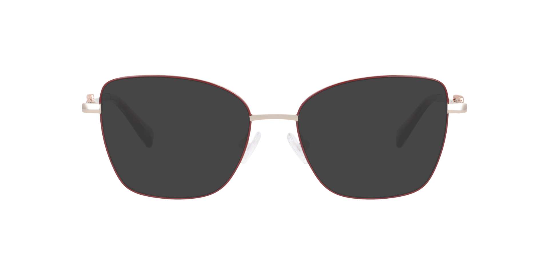 Cubea Burgundy MetalEyeglass Frames for Glasses Direct, with Tinted Lenses