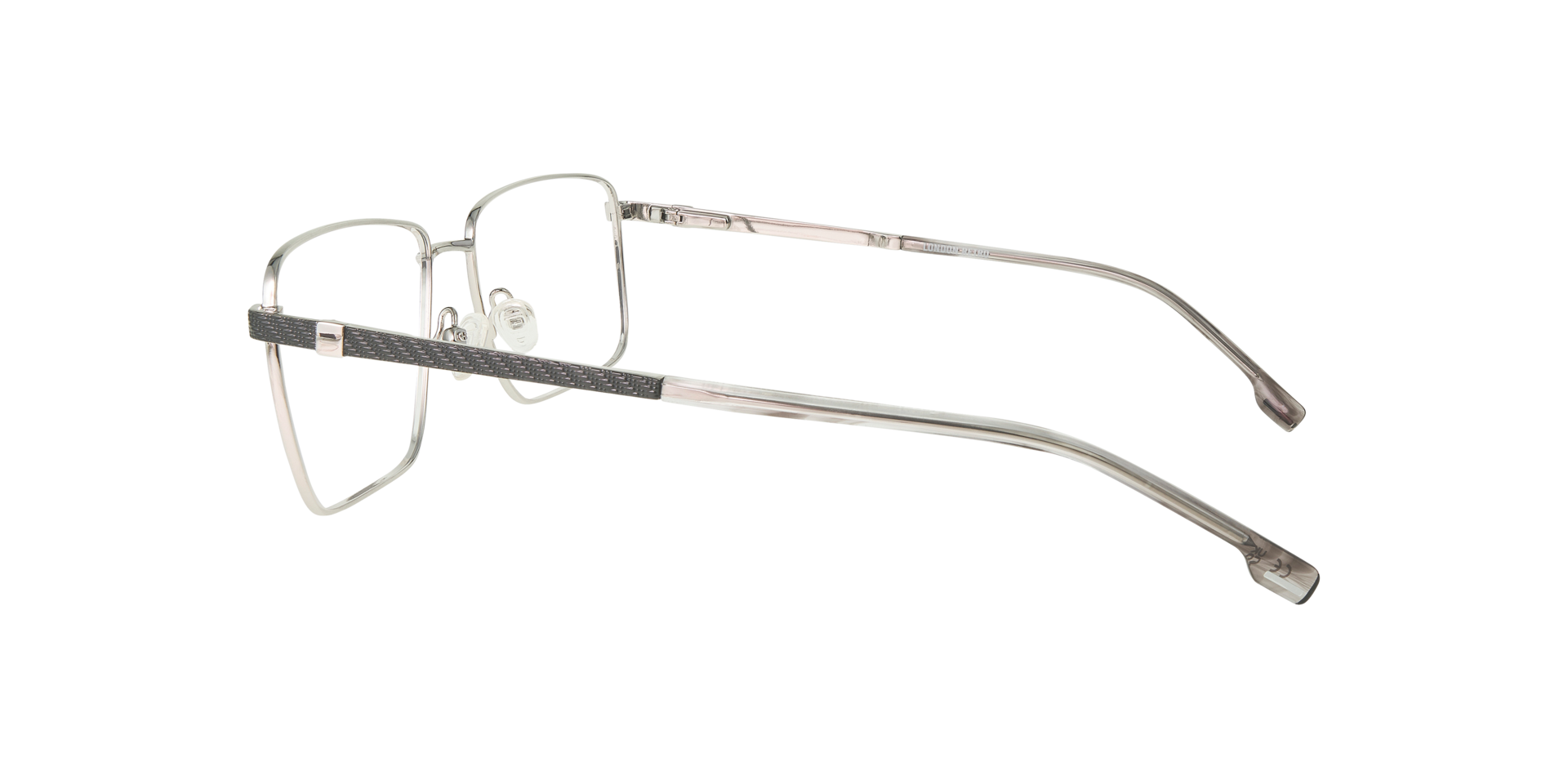 Lincoln Silver & Grey MetalEyeglass Frames for Glasses Direct, Side View