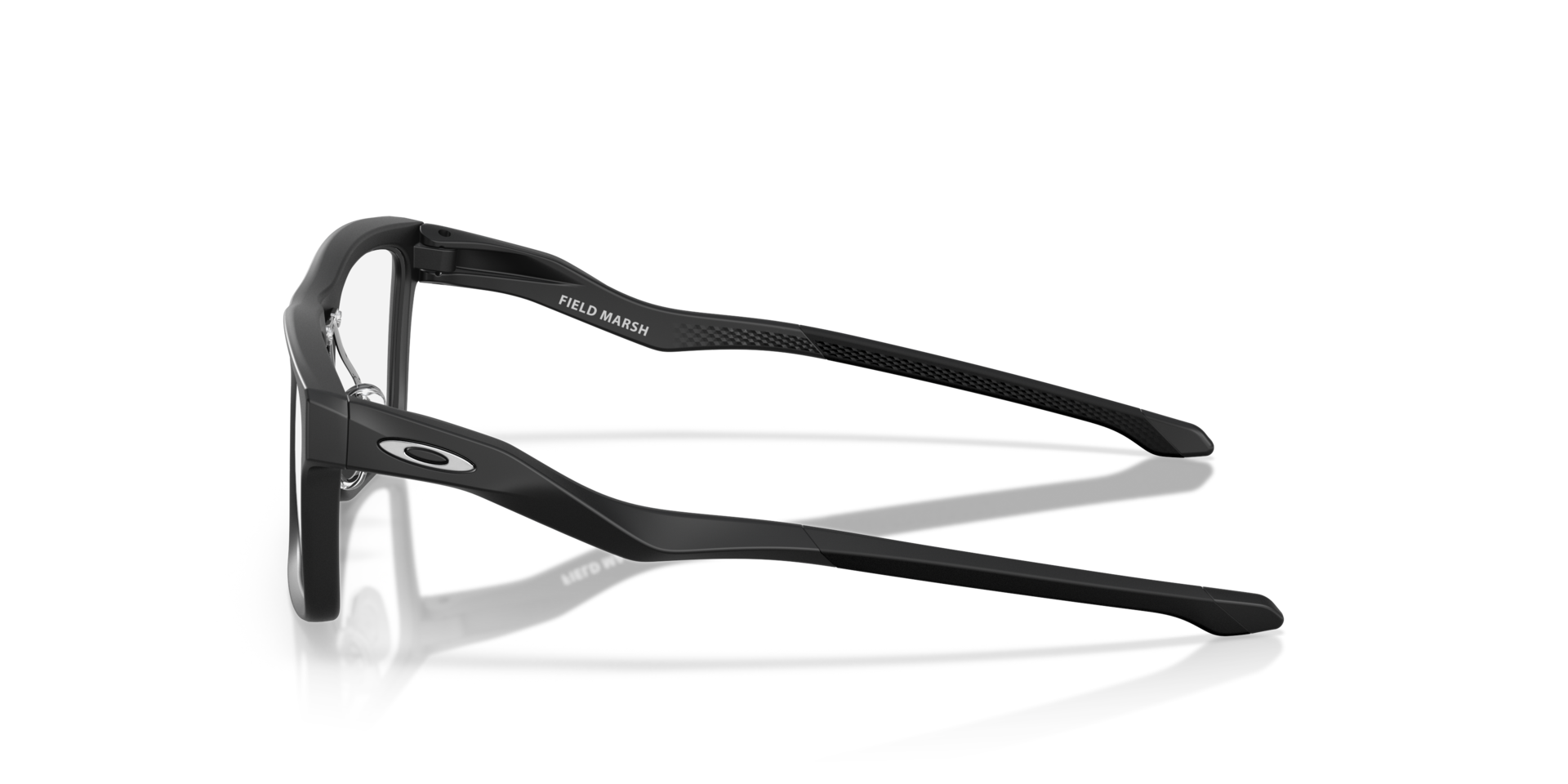 Field Marsh Satin Black PlasticEyeglass Frames for Glasses Direct, Side View