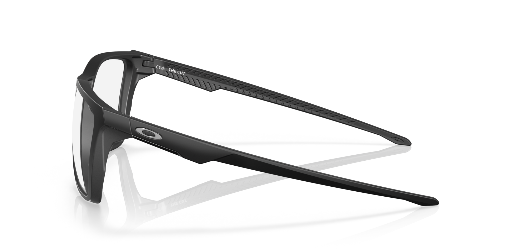 The Cut Satin Black PlasticEyeglass Frames for Glasses Direct, Side View