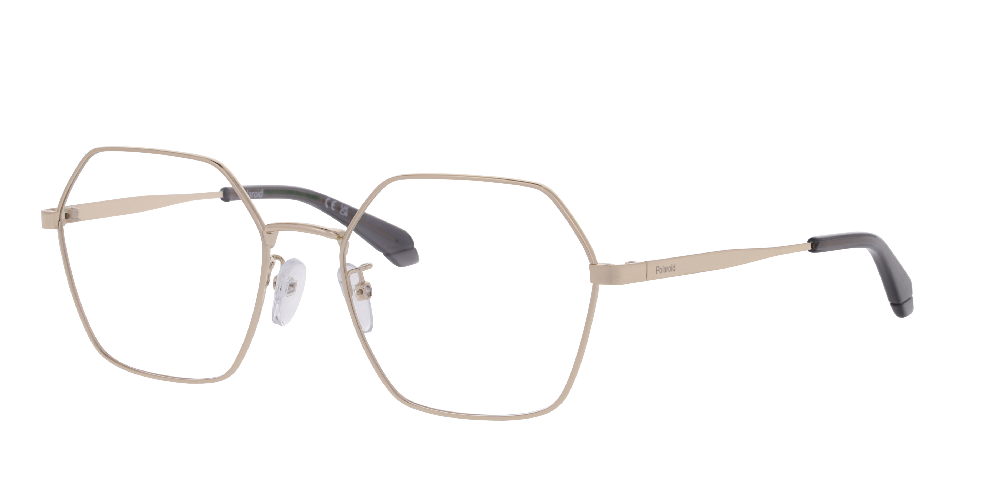 PLD D612/G Gold Light MetalEyeglass Frames for Glasses Direct, Angle View
